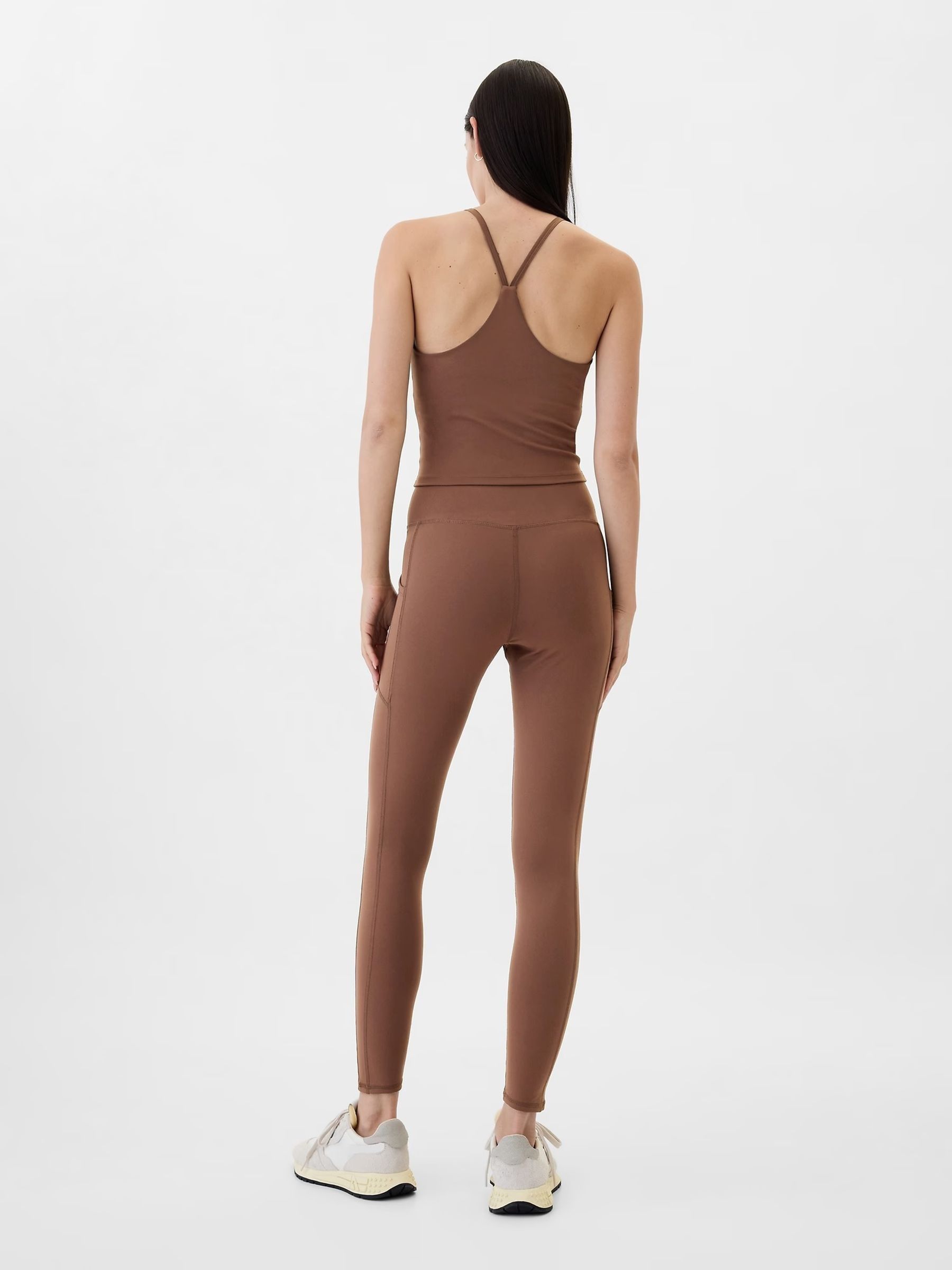 Brown Full Length High Waisted Studio Leggings - Image 2 of 4