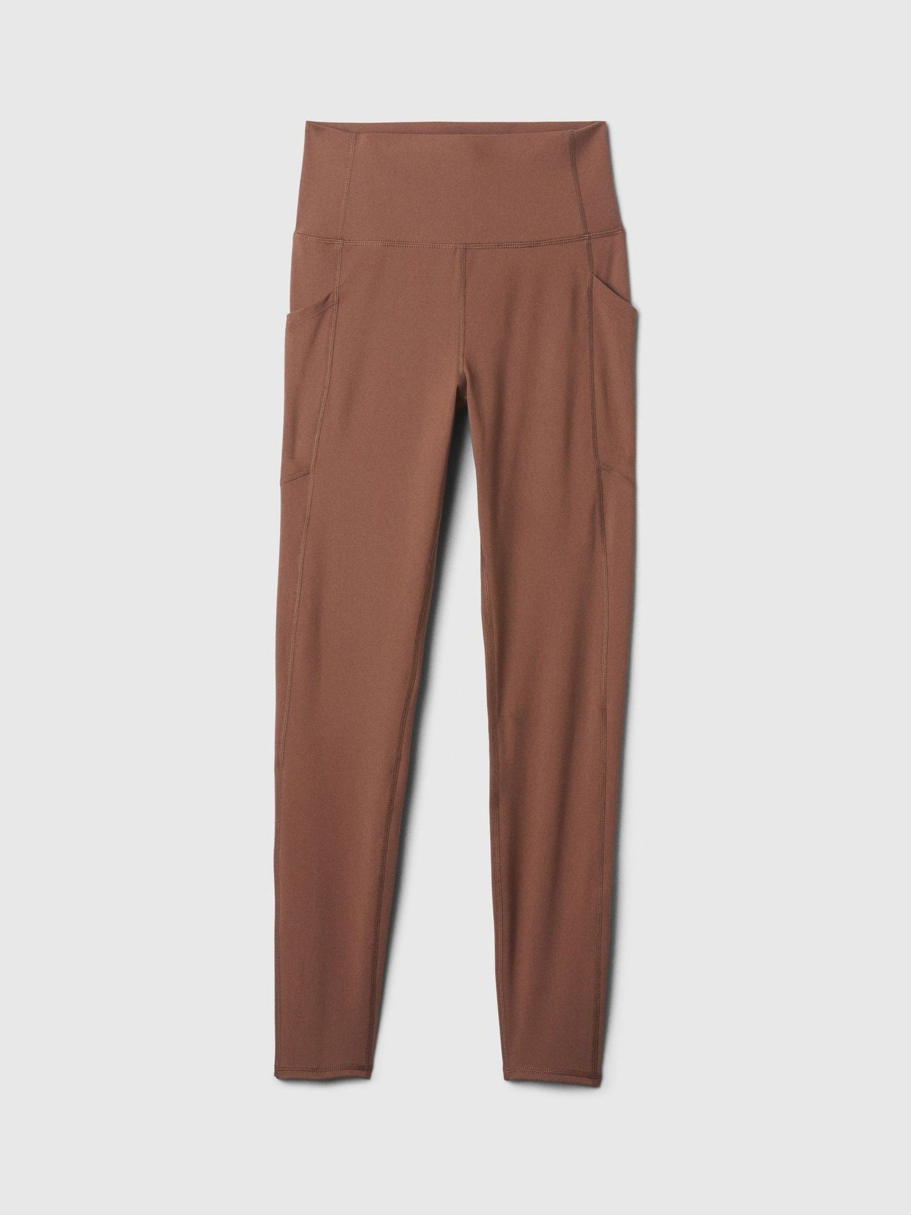 Brown Full Length High Waisted Studio Leggings - Image 4 of 4