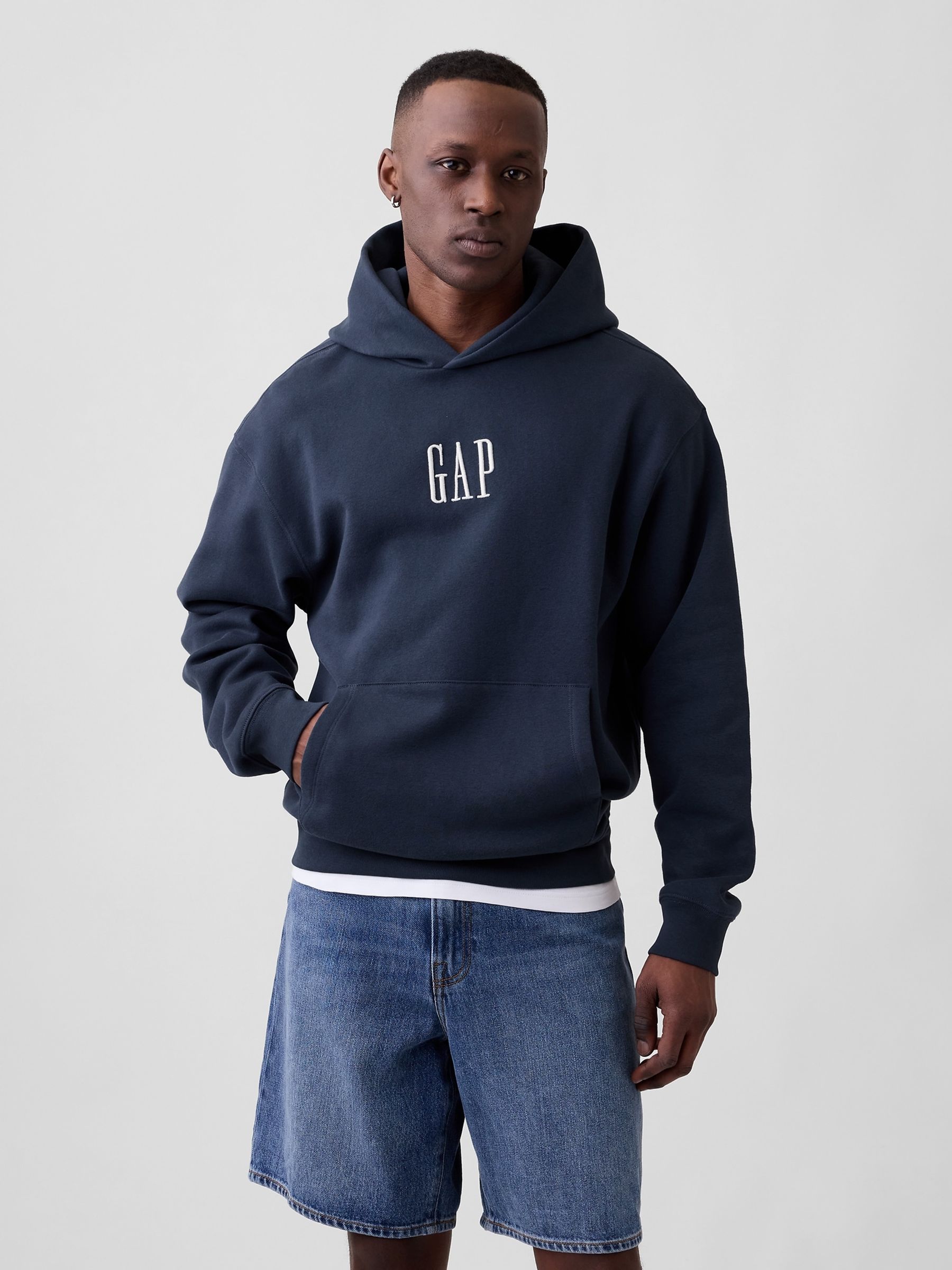 Blue Vintage Soft Oversized Mini-Logo Hoodie - Image 1 of 6
