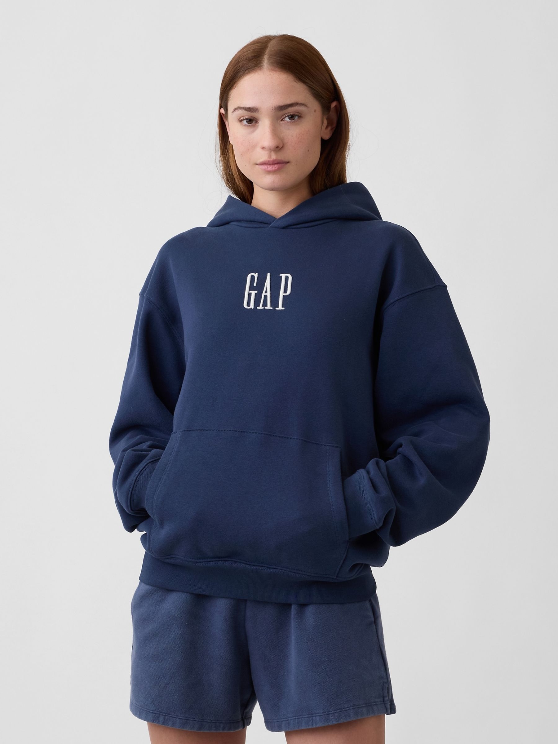 Blue Vintage Soft Oversized Mini-Logo Hoodie - Image 5 of 6