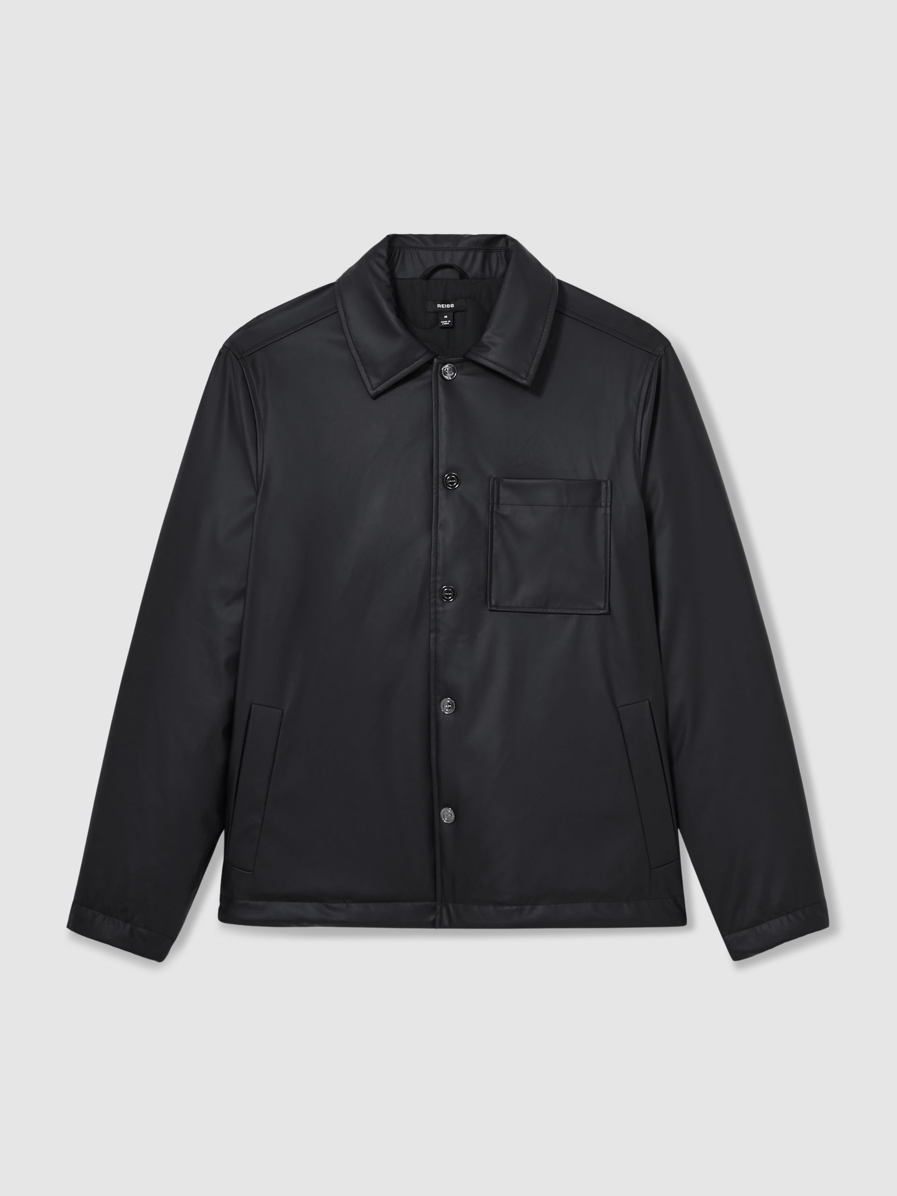 Padded Technical Press-Stud Overshirt in Navy - Image 2 of 7