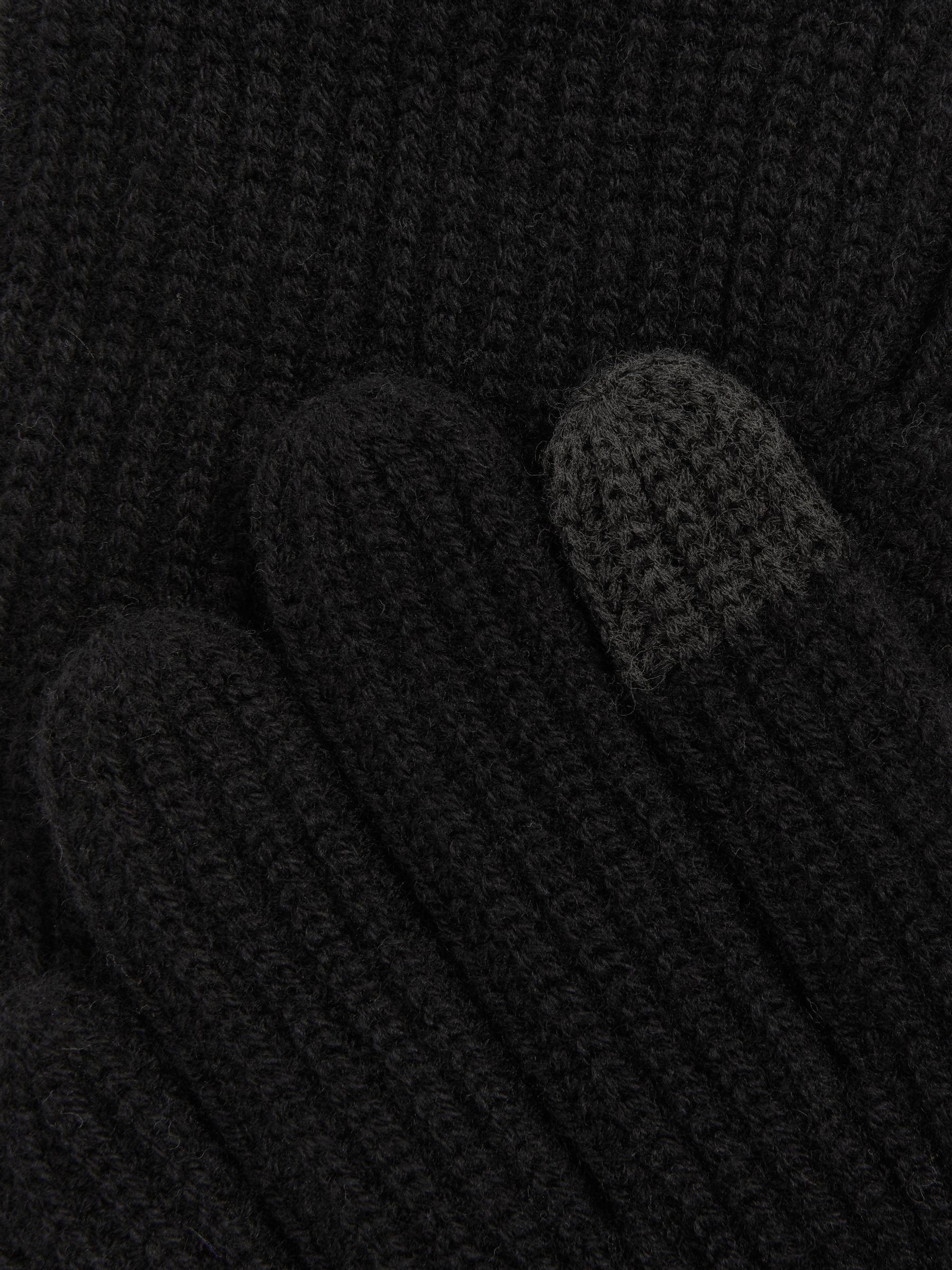 Ribbed-Merino Touchscreen Gloves in Black - Image 3 of 3