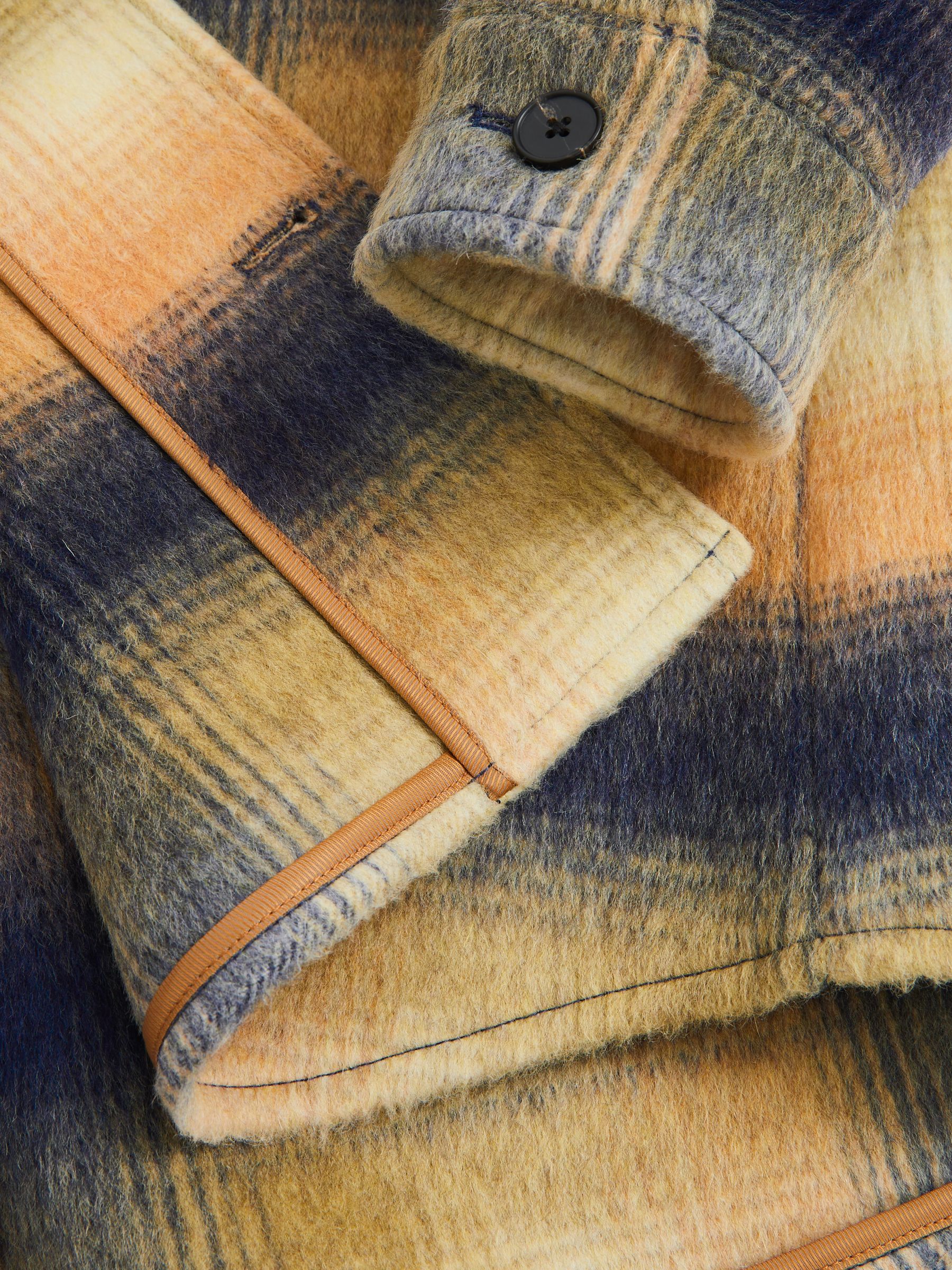 Brushed Wool-Blend Check Overshirt in Amber Orange - Image 6 of 6