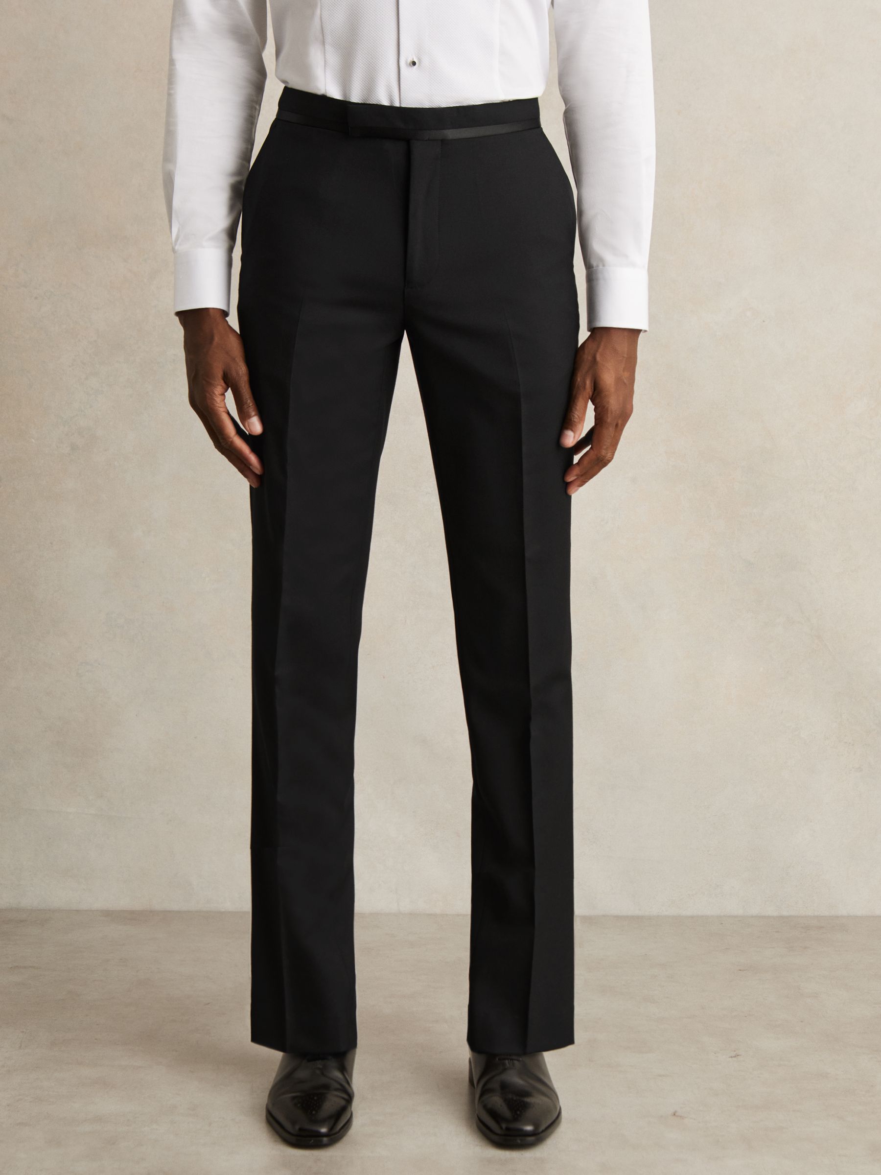 Wool-Blend Slim-Fit Tuxedo Trousers in Black - Image 3 of 7