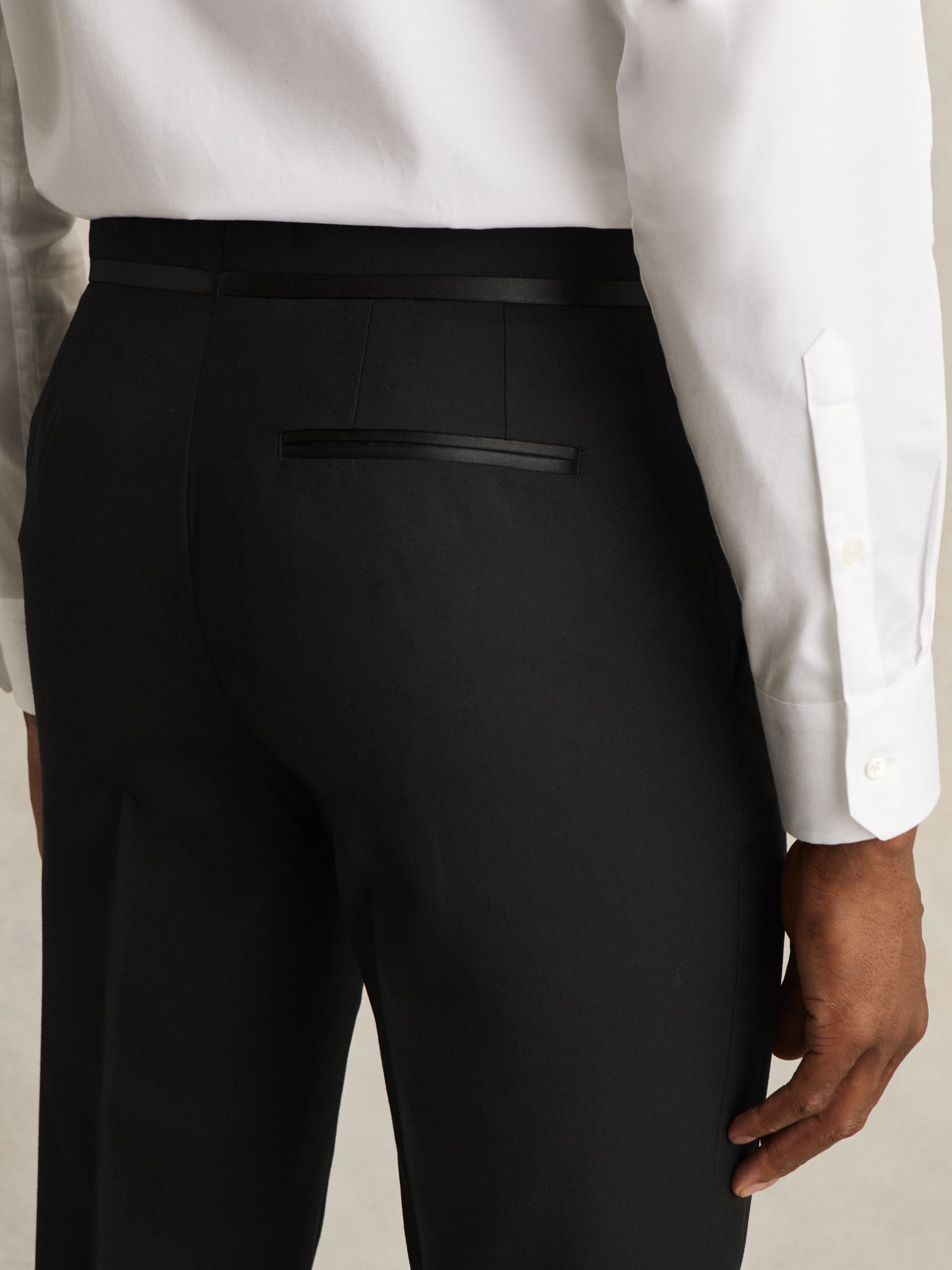 Wool-Blend Slim-Fit Tuxedo Trousers in Black - Image 5 of 7