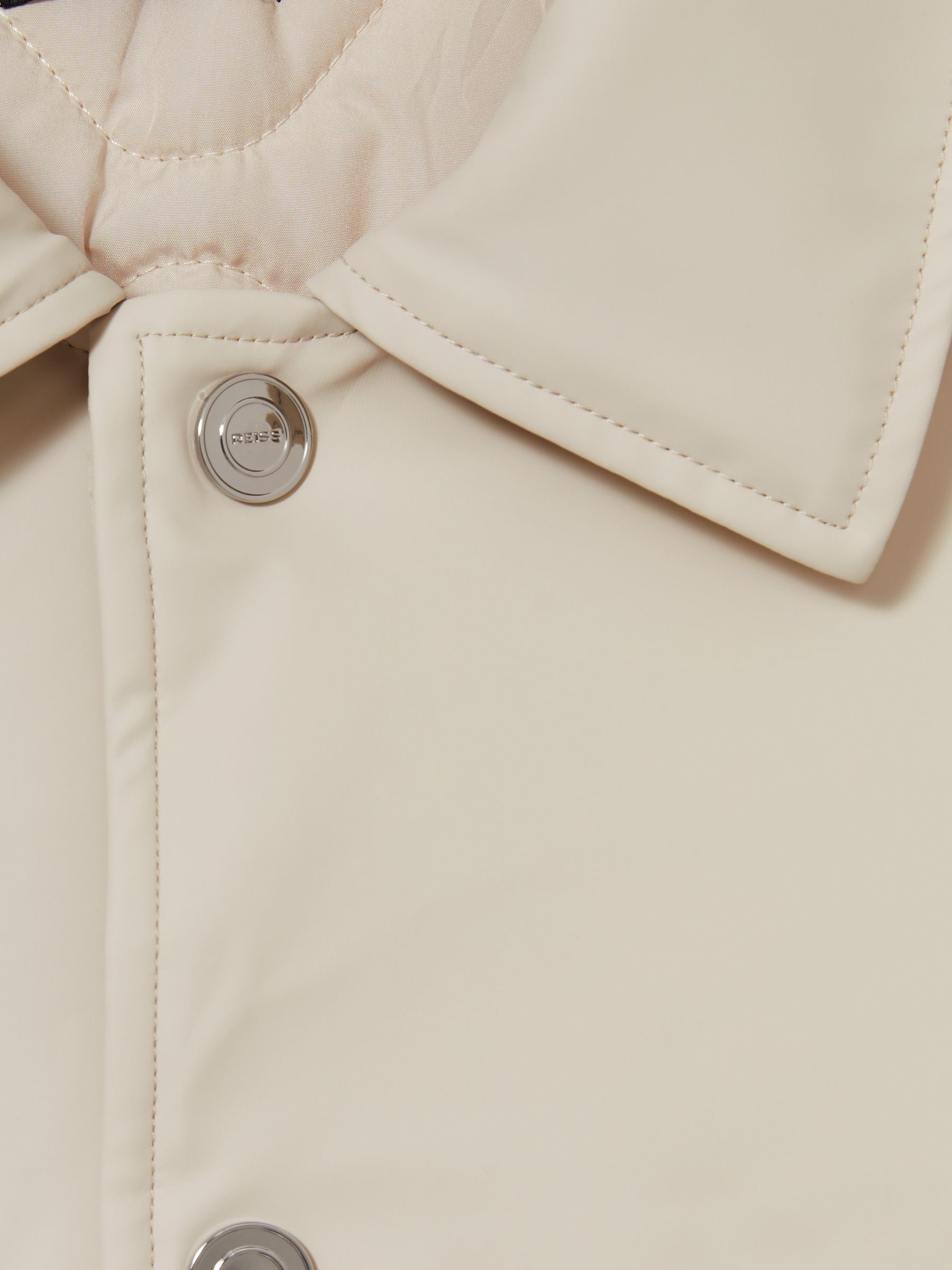 Padded Technical Press-Stud Overshirt in Stone - Image 8 of 8