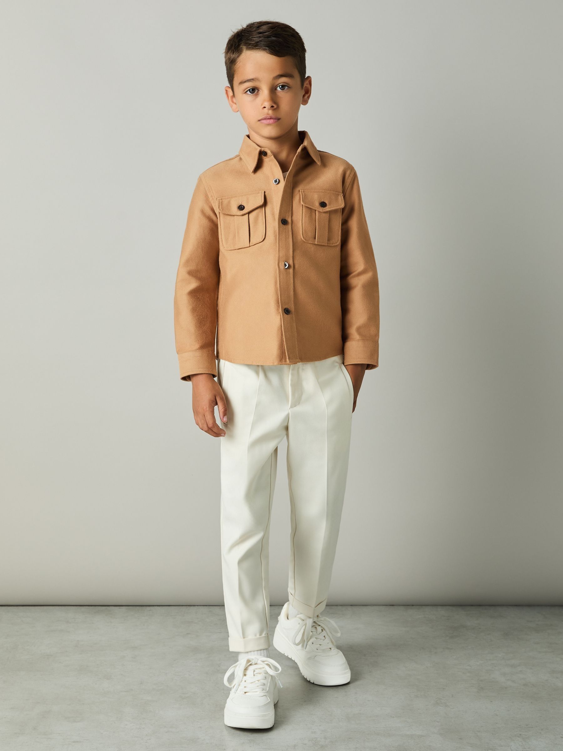 Brushed Cotton Shirt in Camel - Image 2 of 4