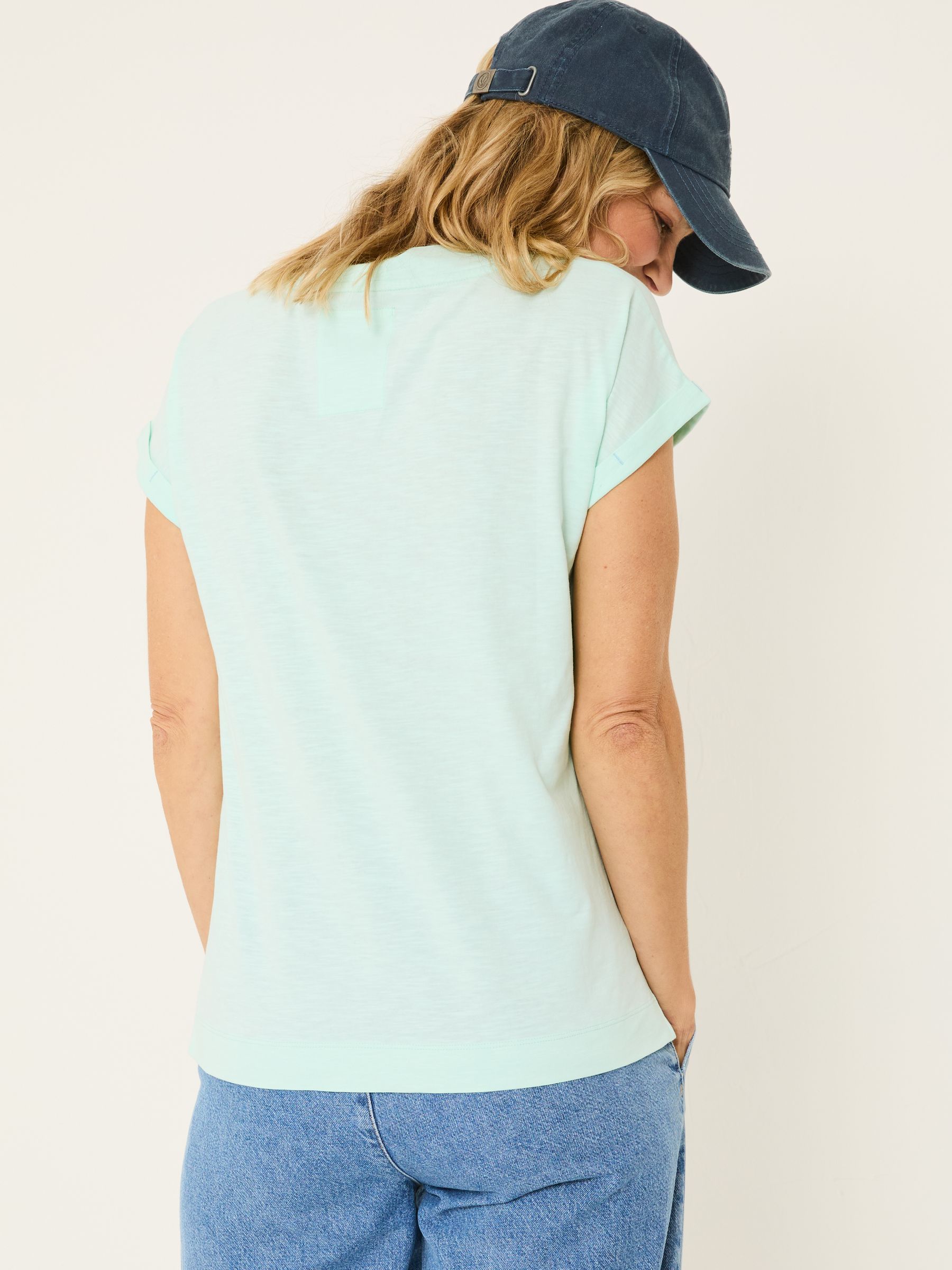 Tansy Mint Green 100% Organic Cotton V-Neck T-Shirt - Image 2 of 5