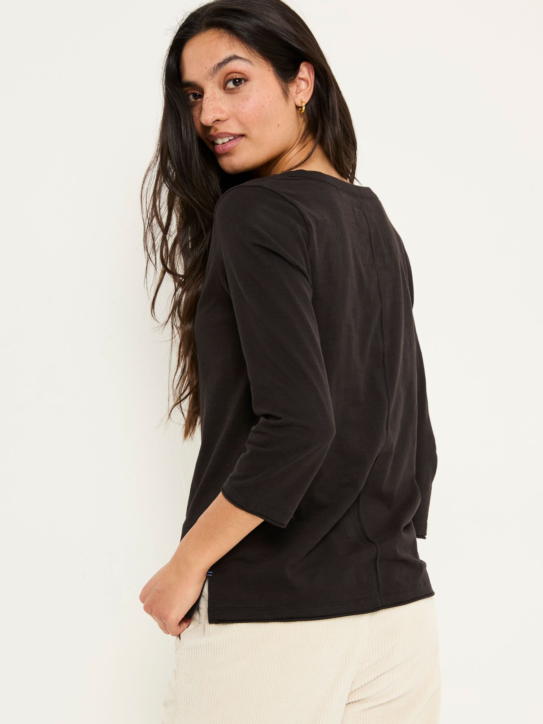 Aster Black 100% Cotton 3/4 Sleeve T-Shirt - Image 2 of 5