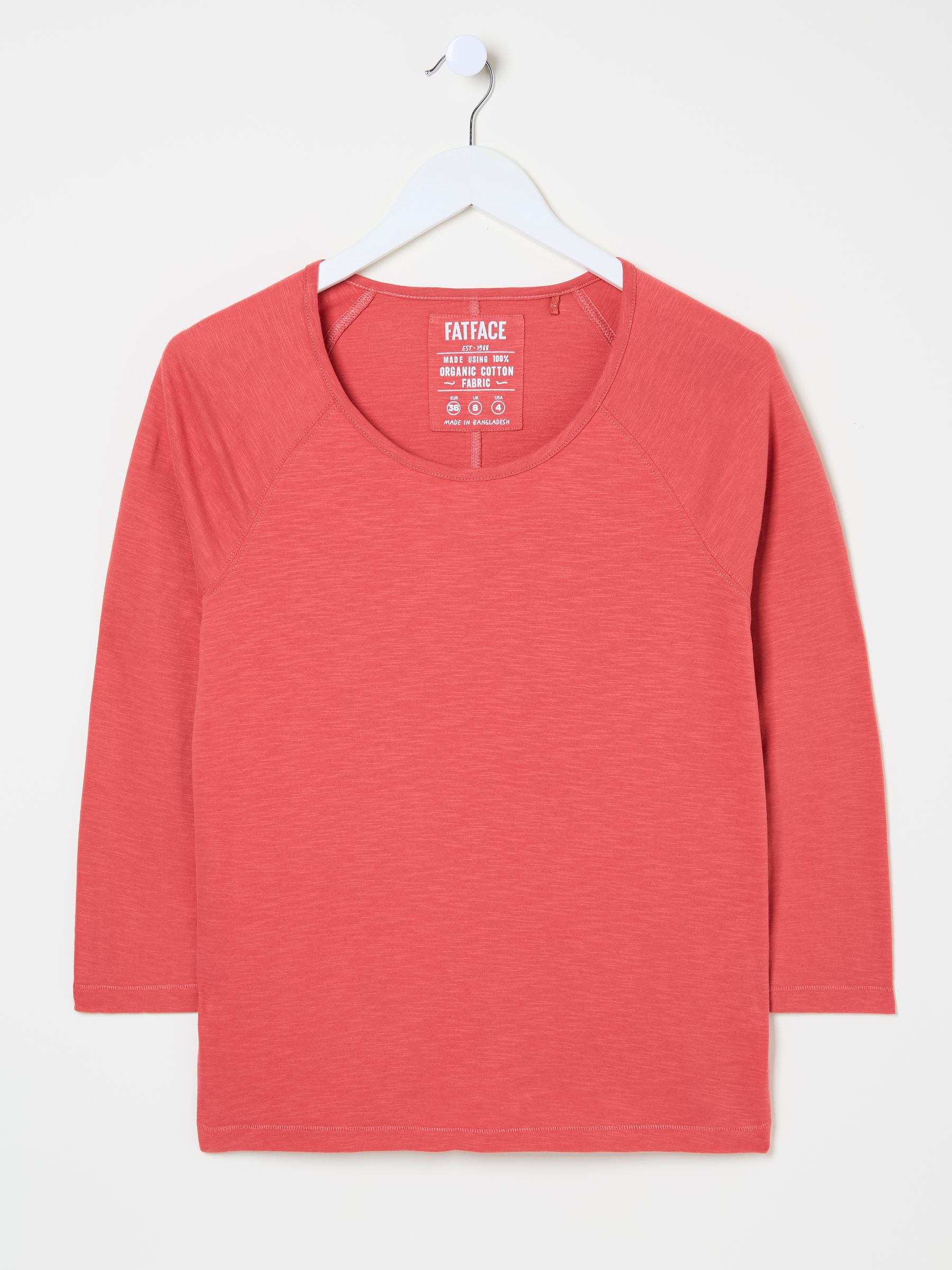 Ava Dark Pink 100% Cotton 3/4 Sleeve T-Shirt - Image 9 of 9