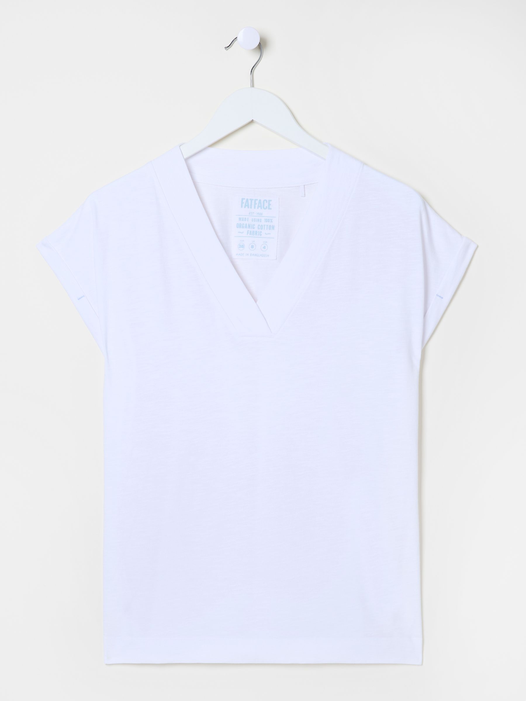 Tansy White 100% Organic Cotton V-Neck T-Shirt - Image 10 of 10