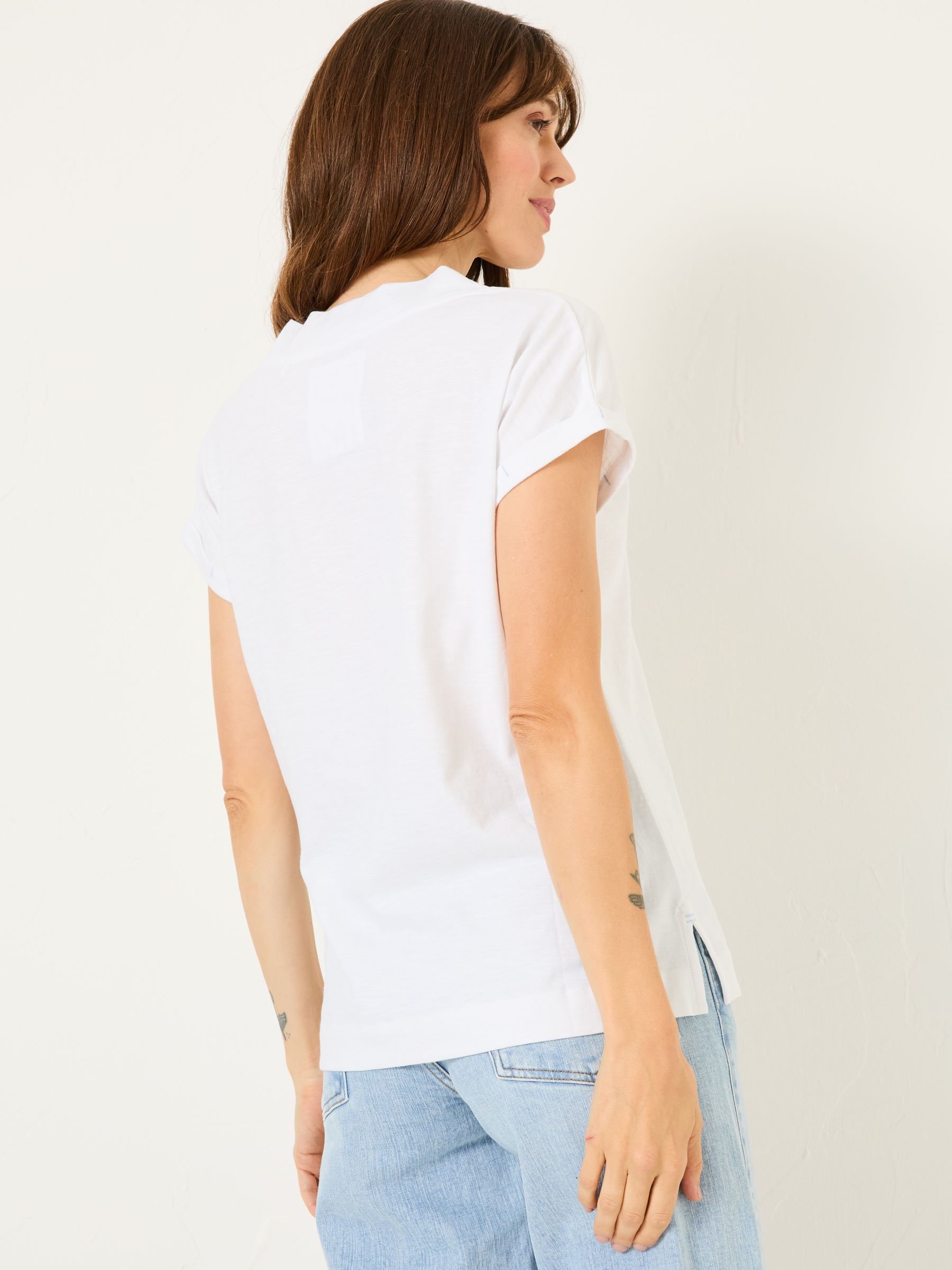 Tansy White 100% Organic Cotton V-Neck T-Shirt - Image 2 of 10