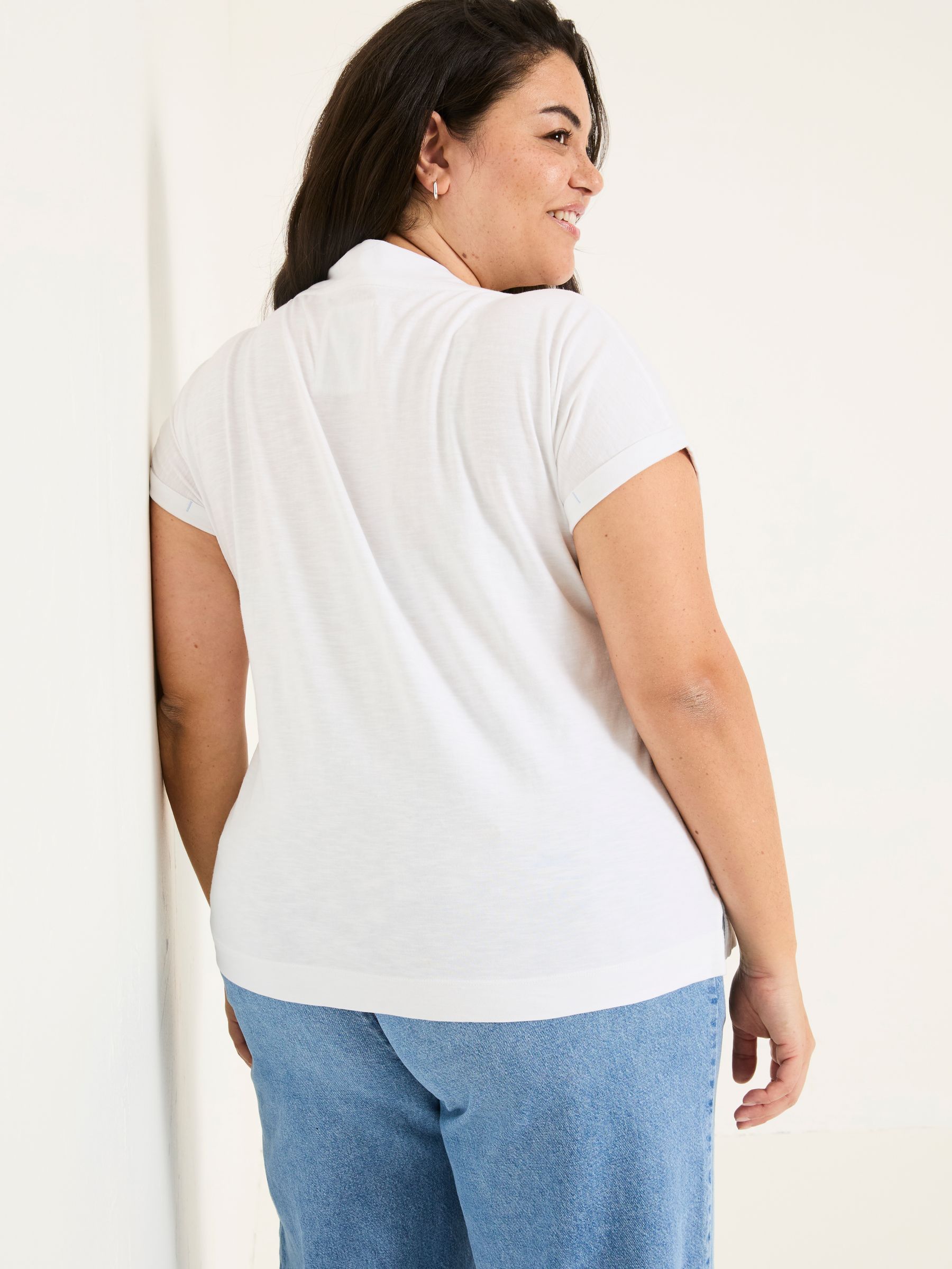Tansy White 100% Organic Cotton V-Neck T-Shirt - Image 6 of 10