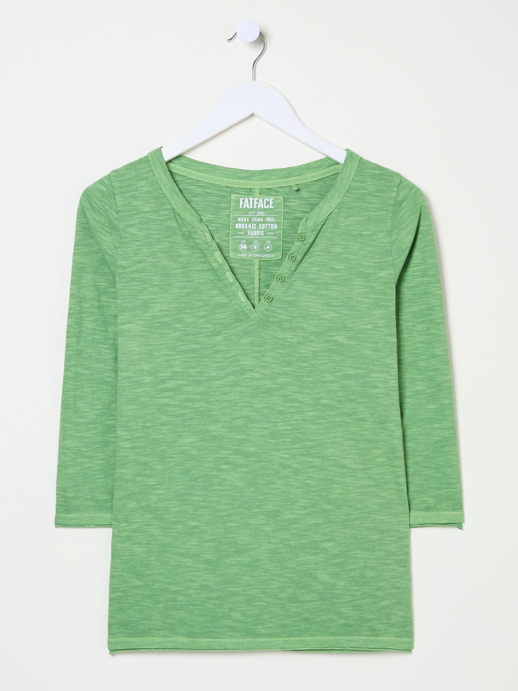 Aster Light Green 3/4 Sleeve T-Shirt - Image 9 of 9