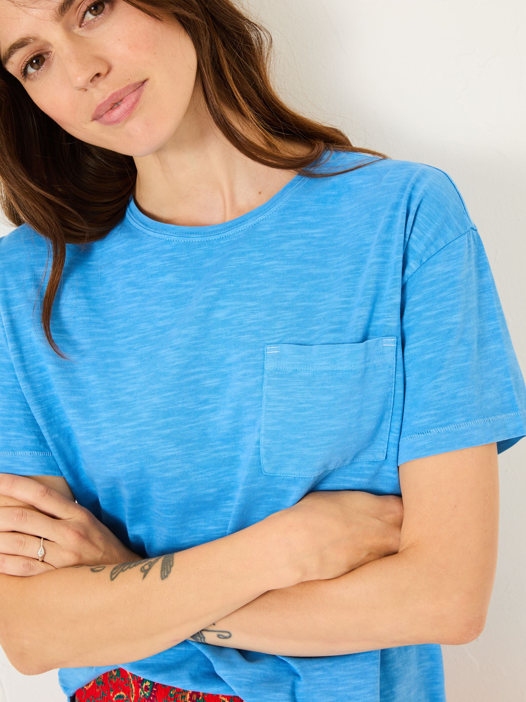 Lily Bright Blue 100% Cotton T-Shirt - Image 5 of 6