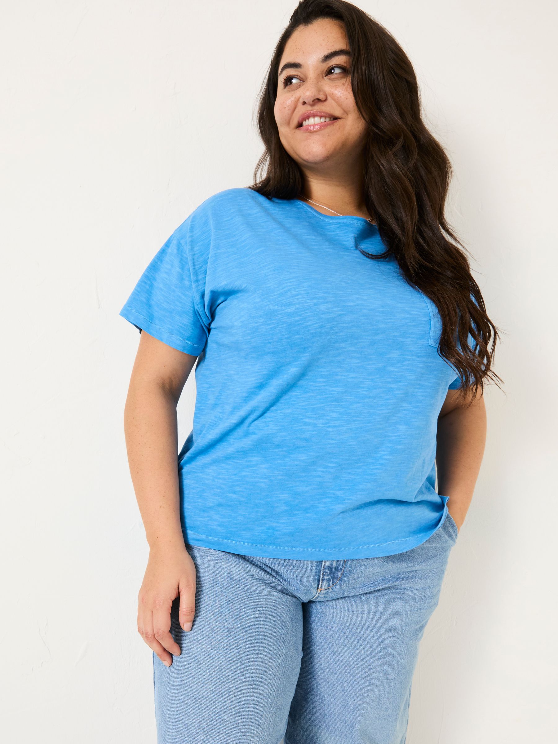 Lily Bright Blue 100% Cotton T-Shirt - Image 6 of 6
