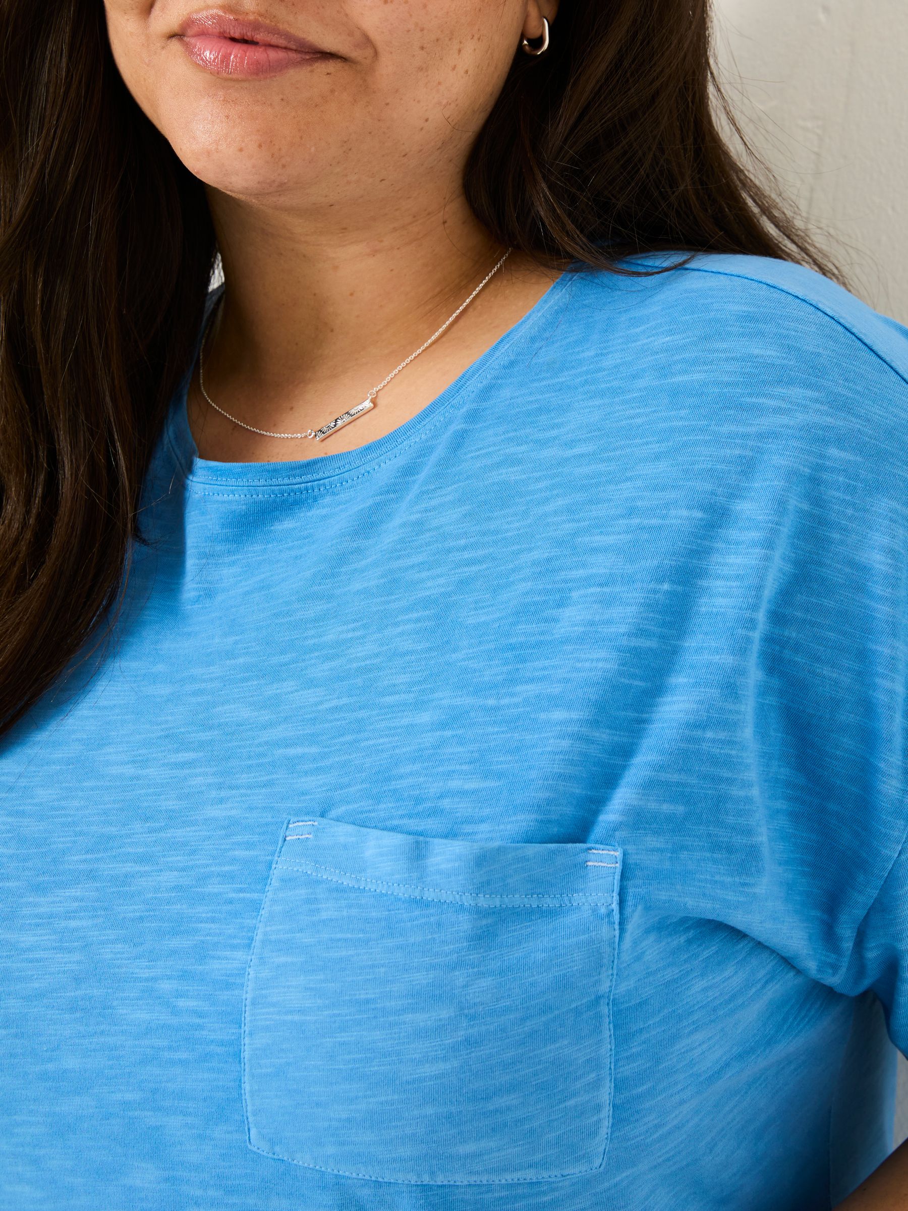Lily Bright Blue 100% Cotton T-Shirt - Image 9 of 10