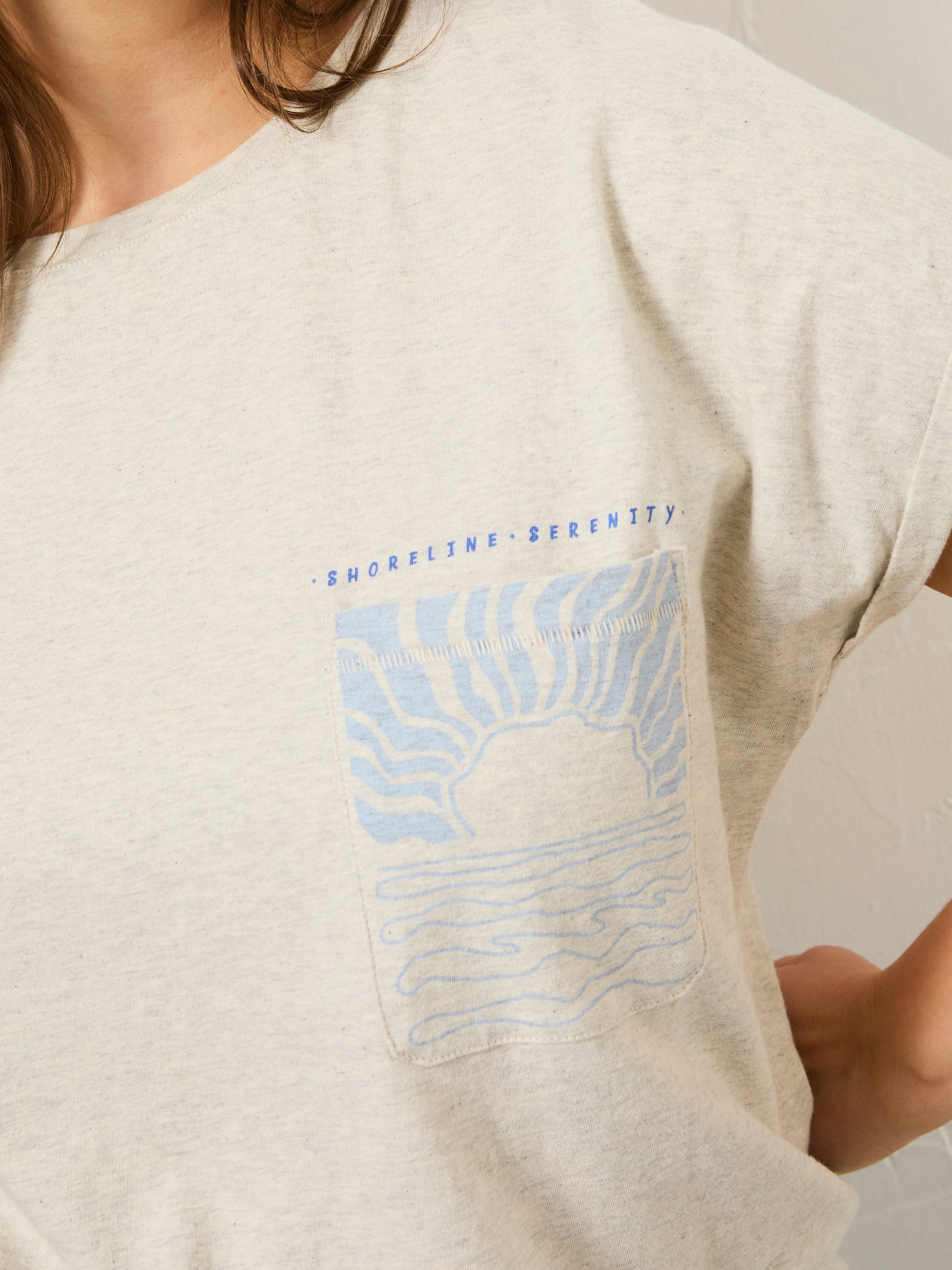 Grey Sea Graphic 100% Cotton T-Shirt - Image 8 of 9