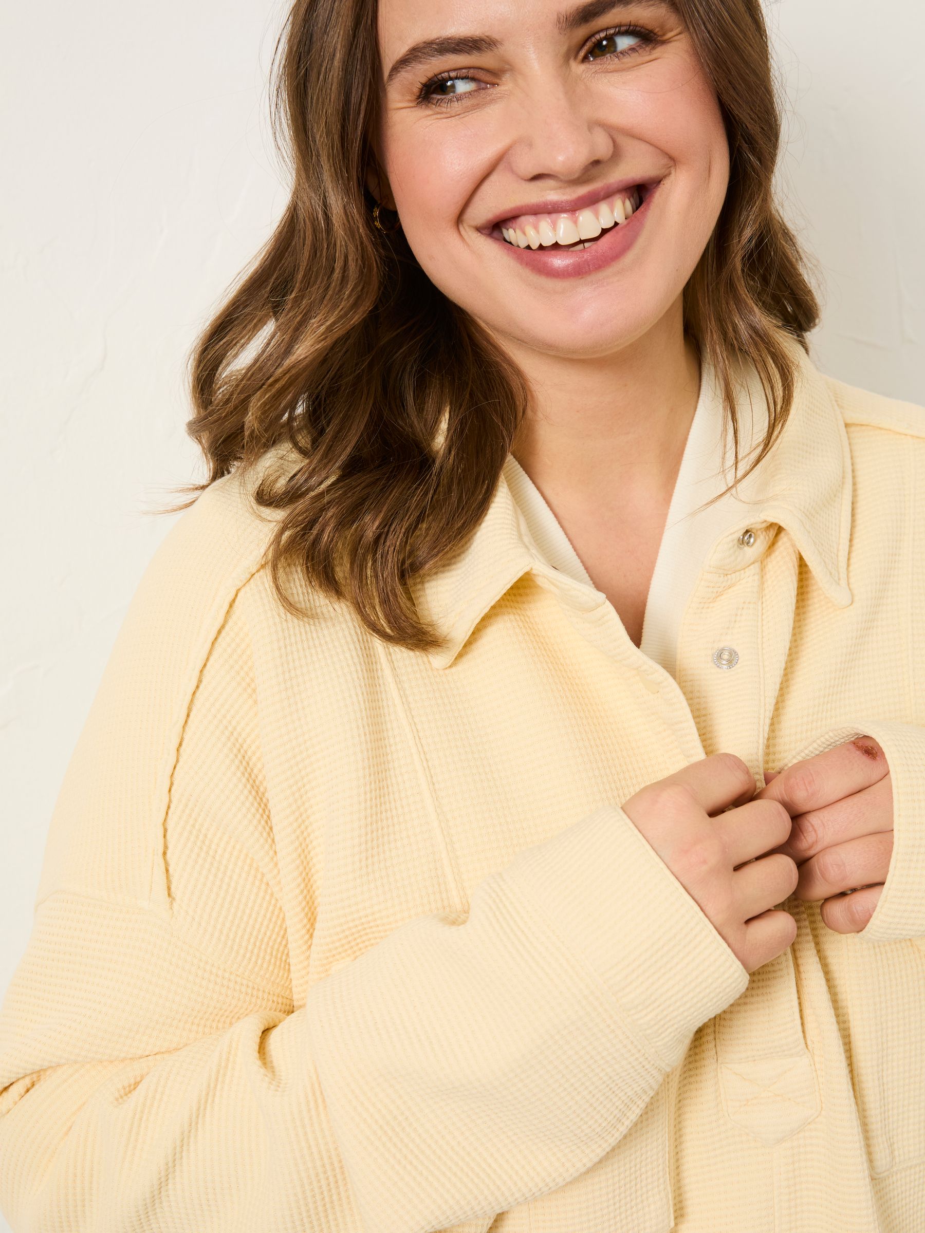 Sage Yellow Waffle Overhead 100% Cotton Top - Image 9 of 12