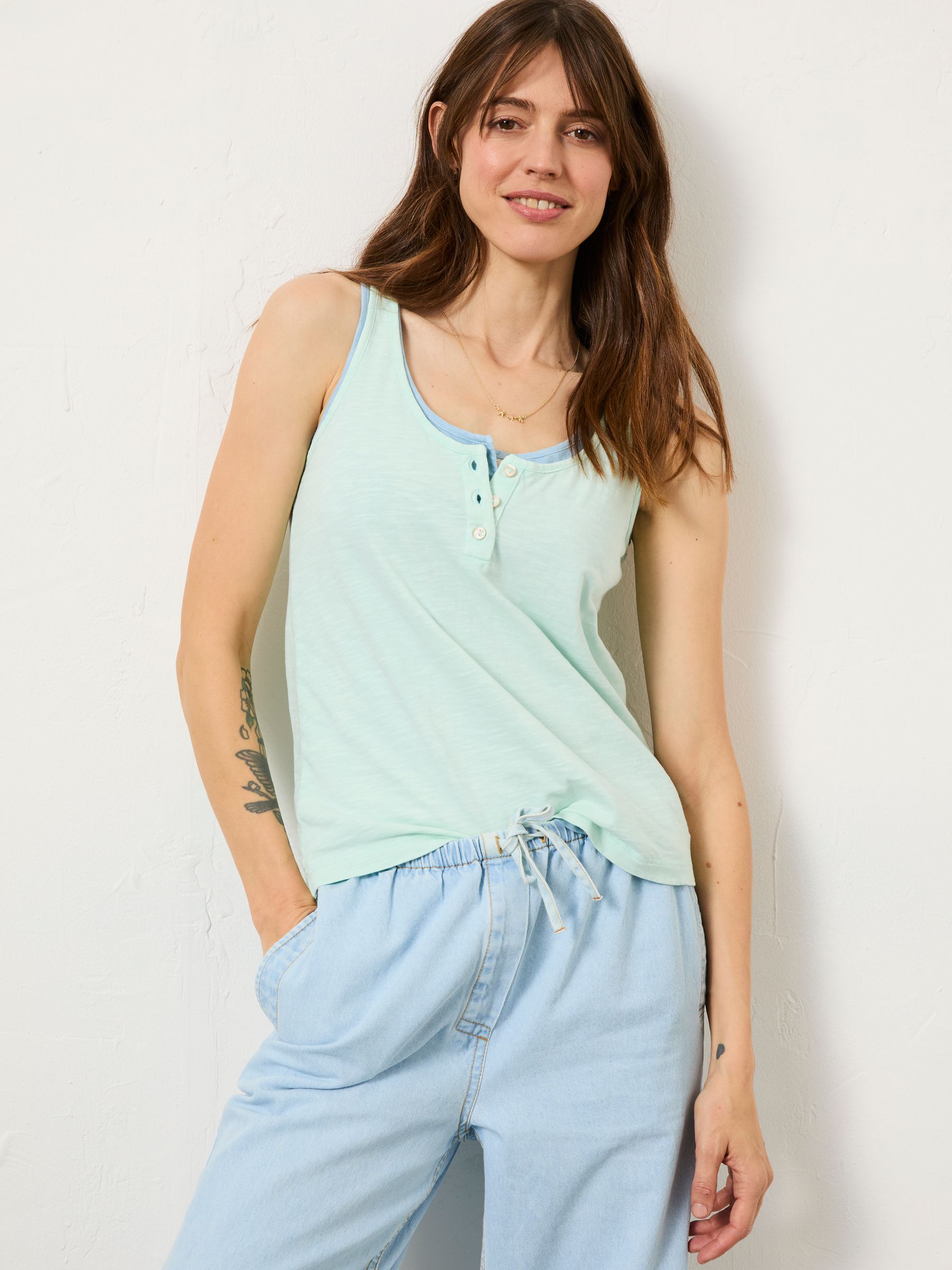 Aqua Blue Gigi Scoop Vest - Image 1 of 10