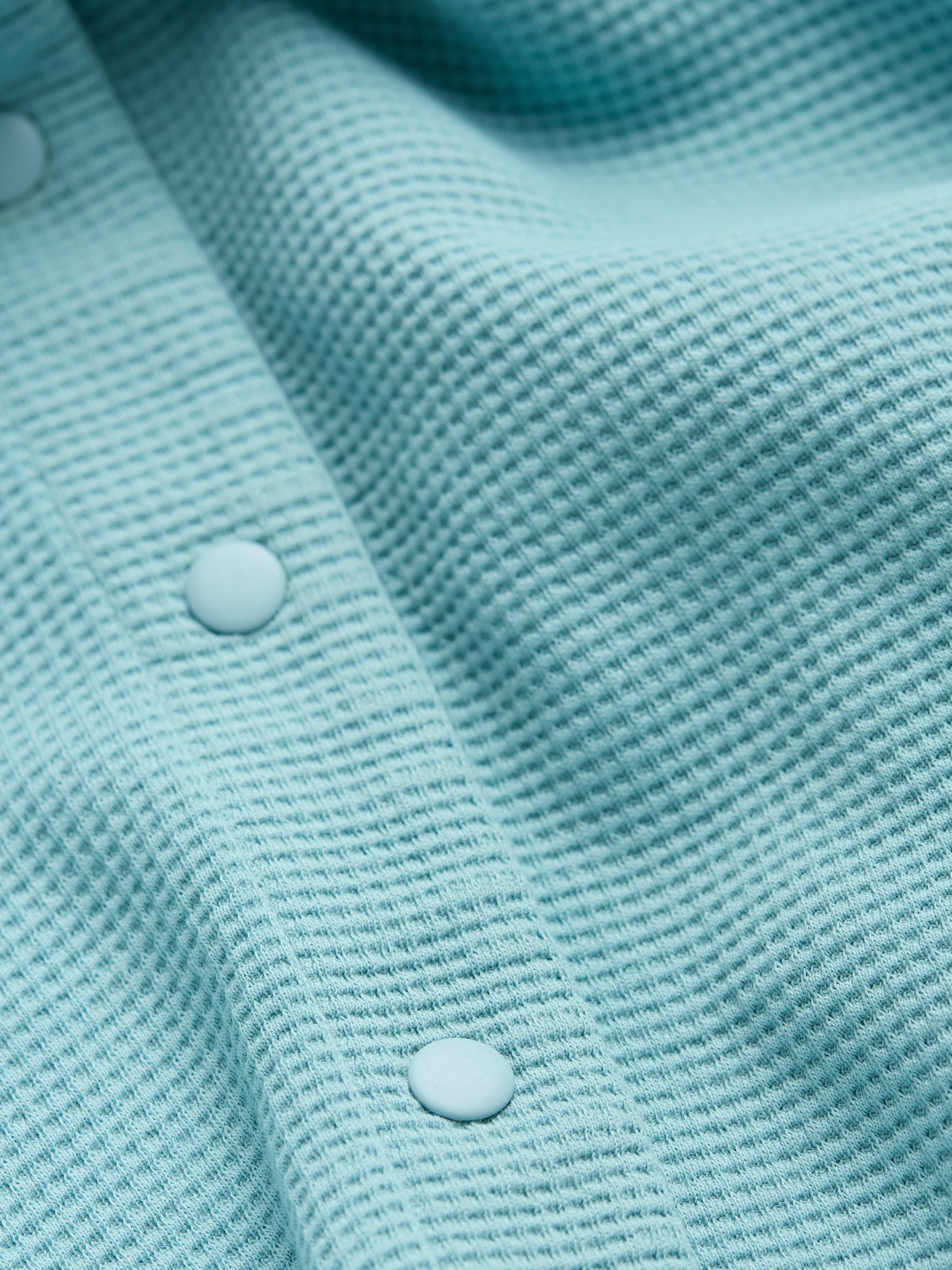 Skye Aqua Blue Waffle 100% Cotton Shirt - Image 12 of 12