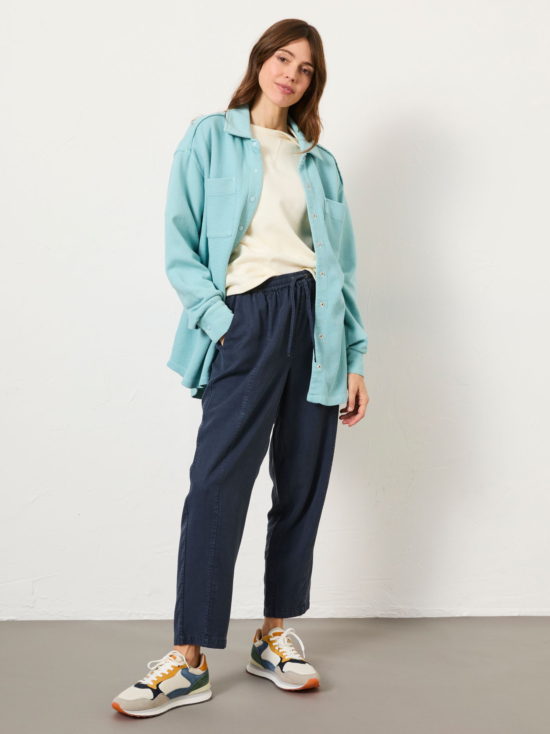 Skye Aqua Blue Waffle 100% Cotton Shirt - Image 3 of 12