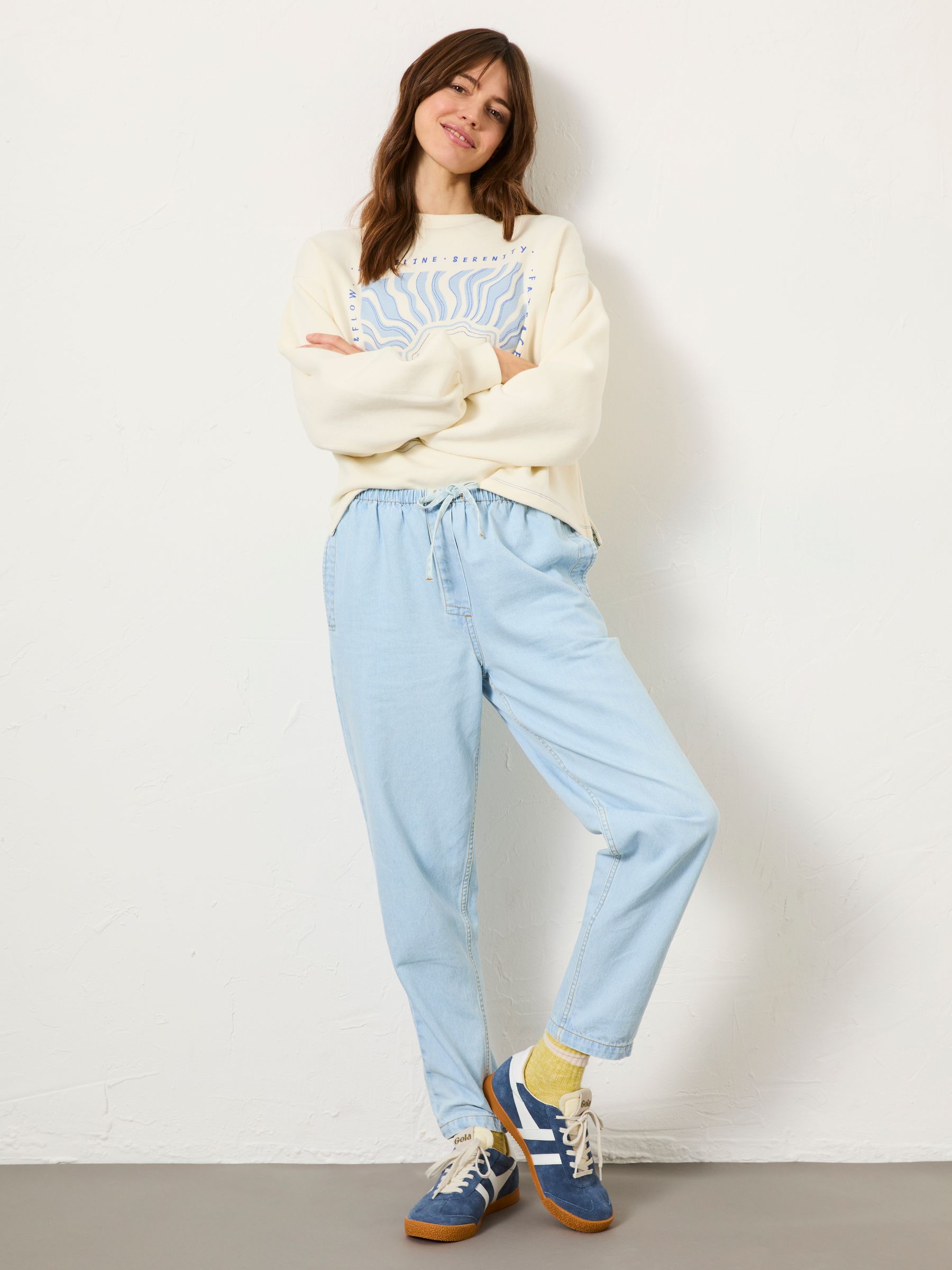 Chambray Blue Drew Trousers - Image 1 of 11