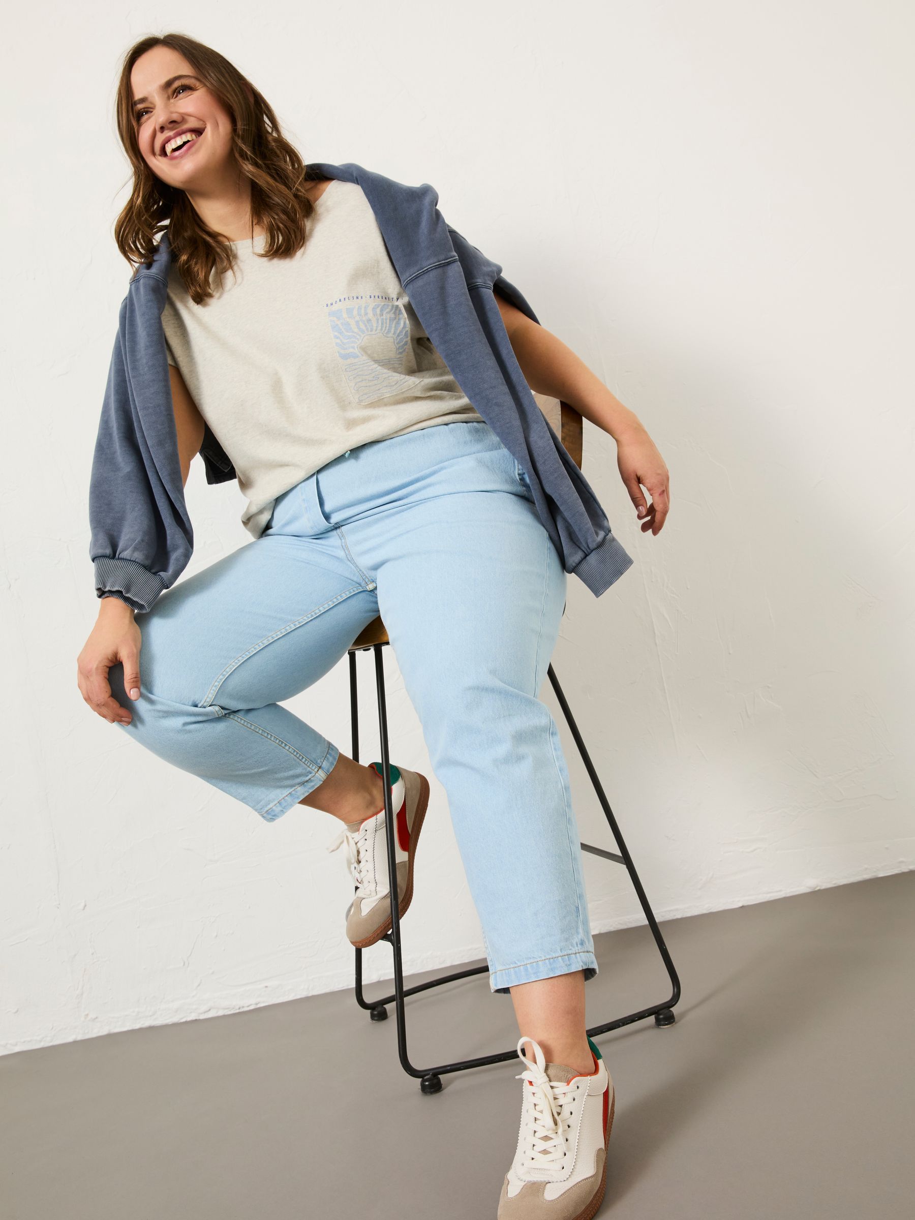 Chambray Blue Drew Trousers - Image 8 of 11