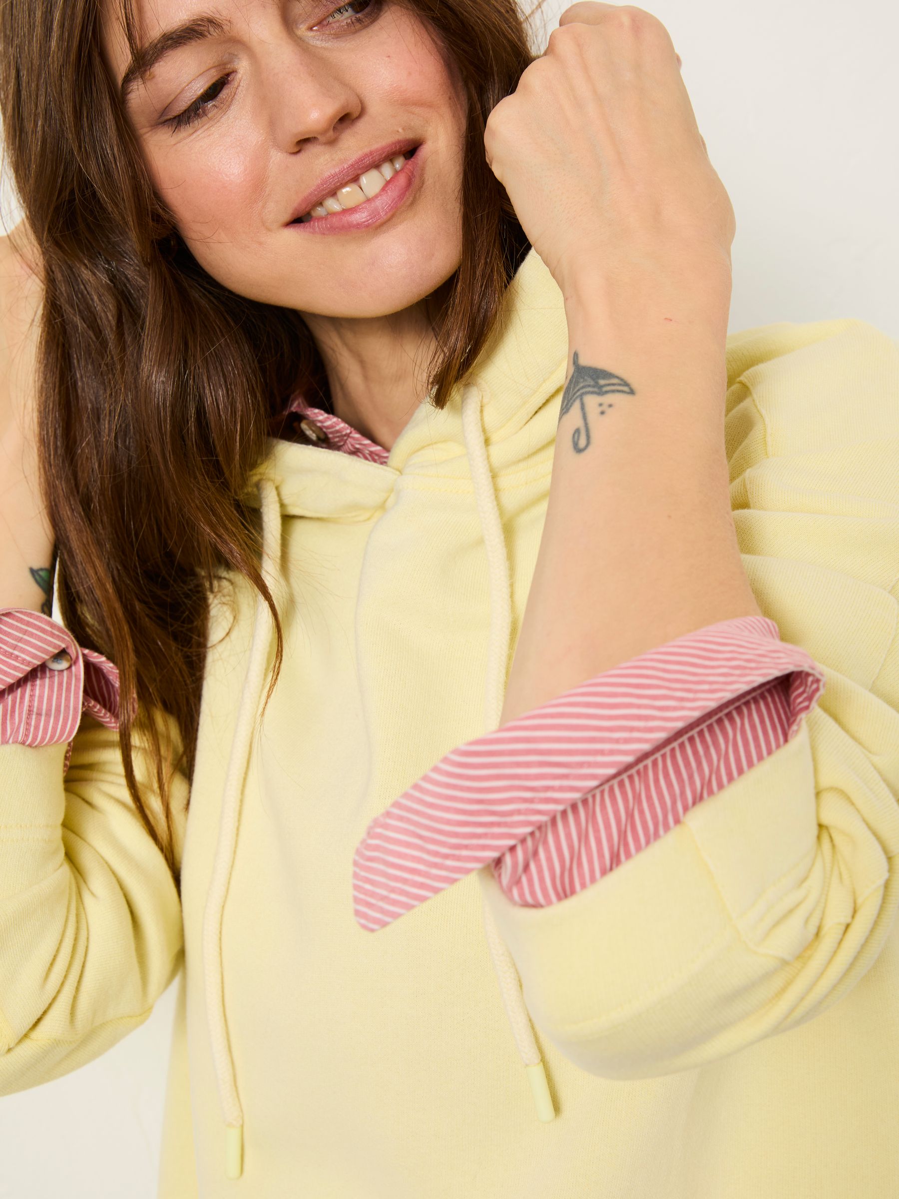 Luna Yellow 100% Cotton Hoodie - Image 5 of 11