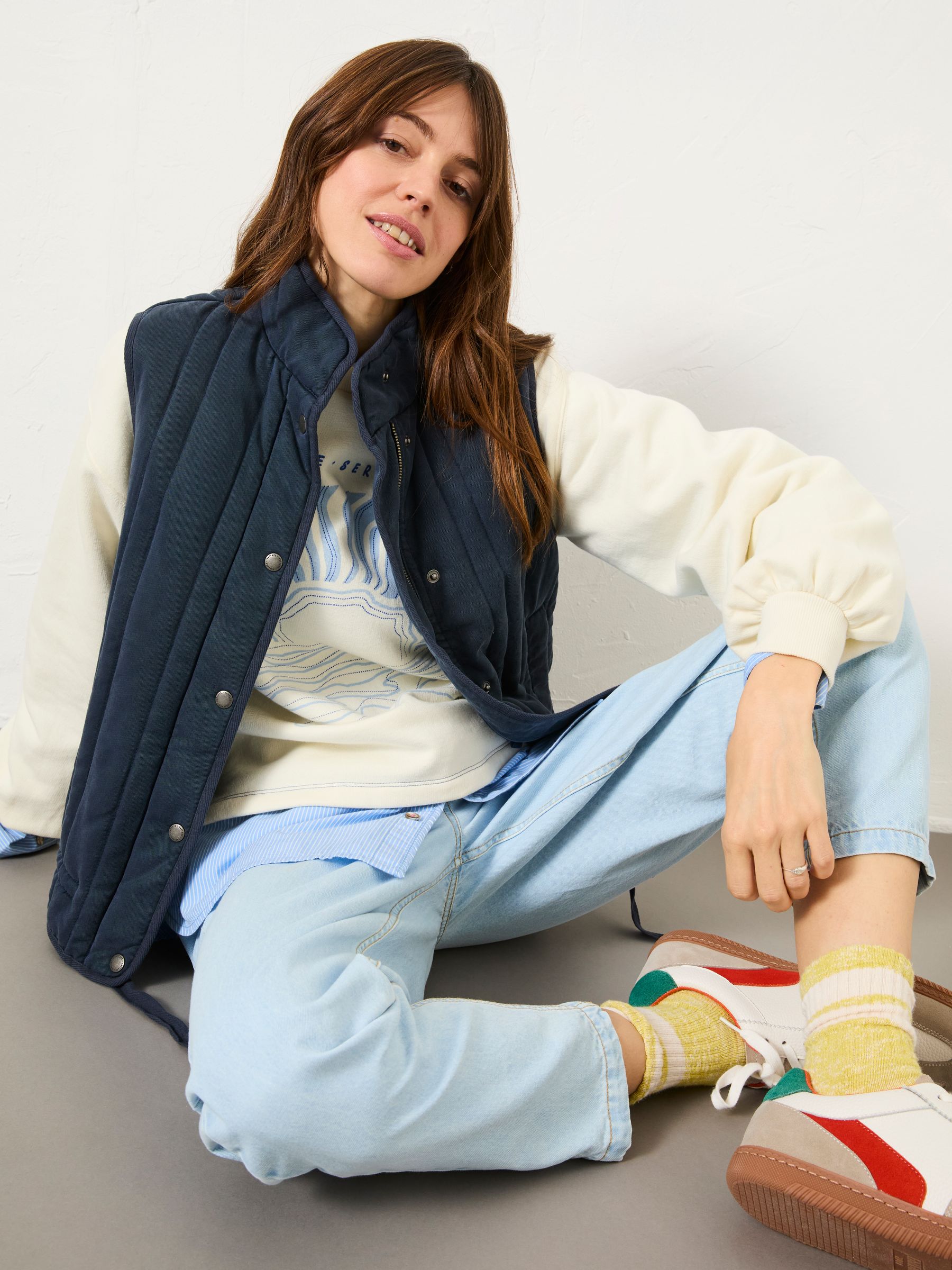 Navy Quilted Gilet - Image 3 of 11