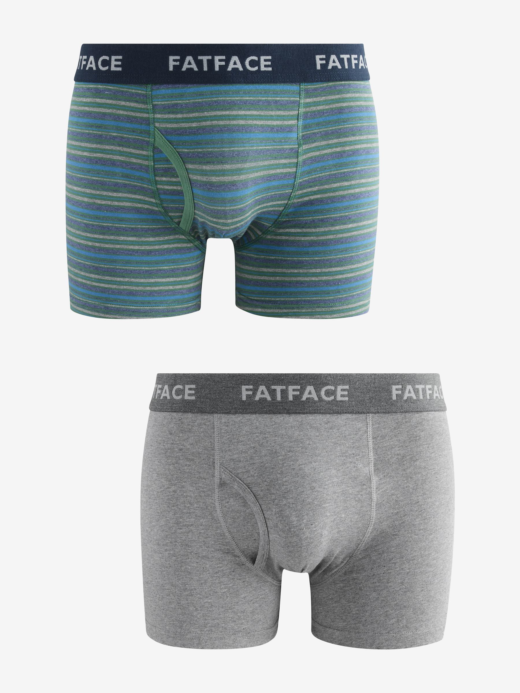 Grey & Green Stripe Classic Boxers 2 Pack - Image 1 of 3