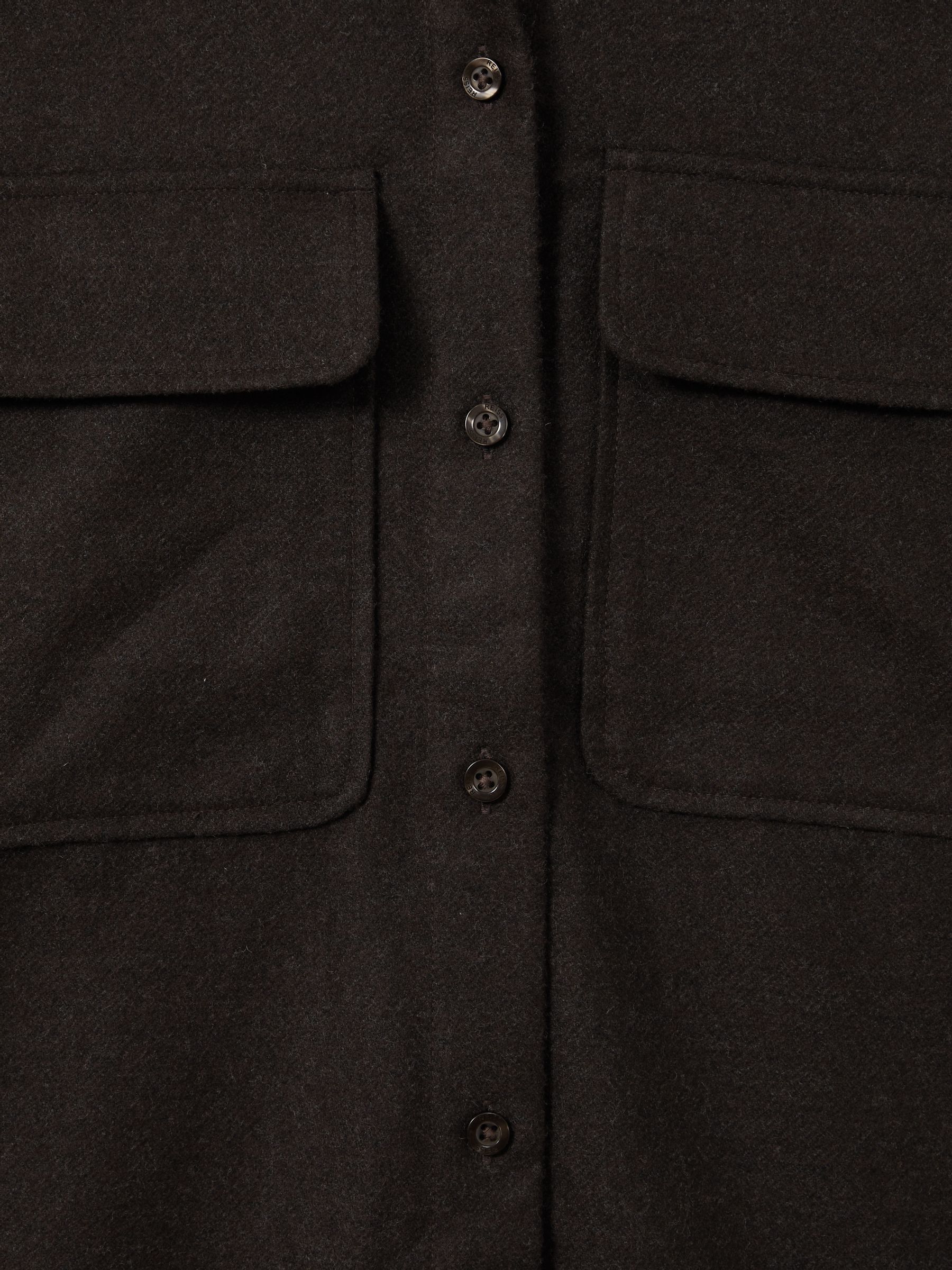 Patch Pocket Twill Overshirt in Chocolate - Image 6 of 6