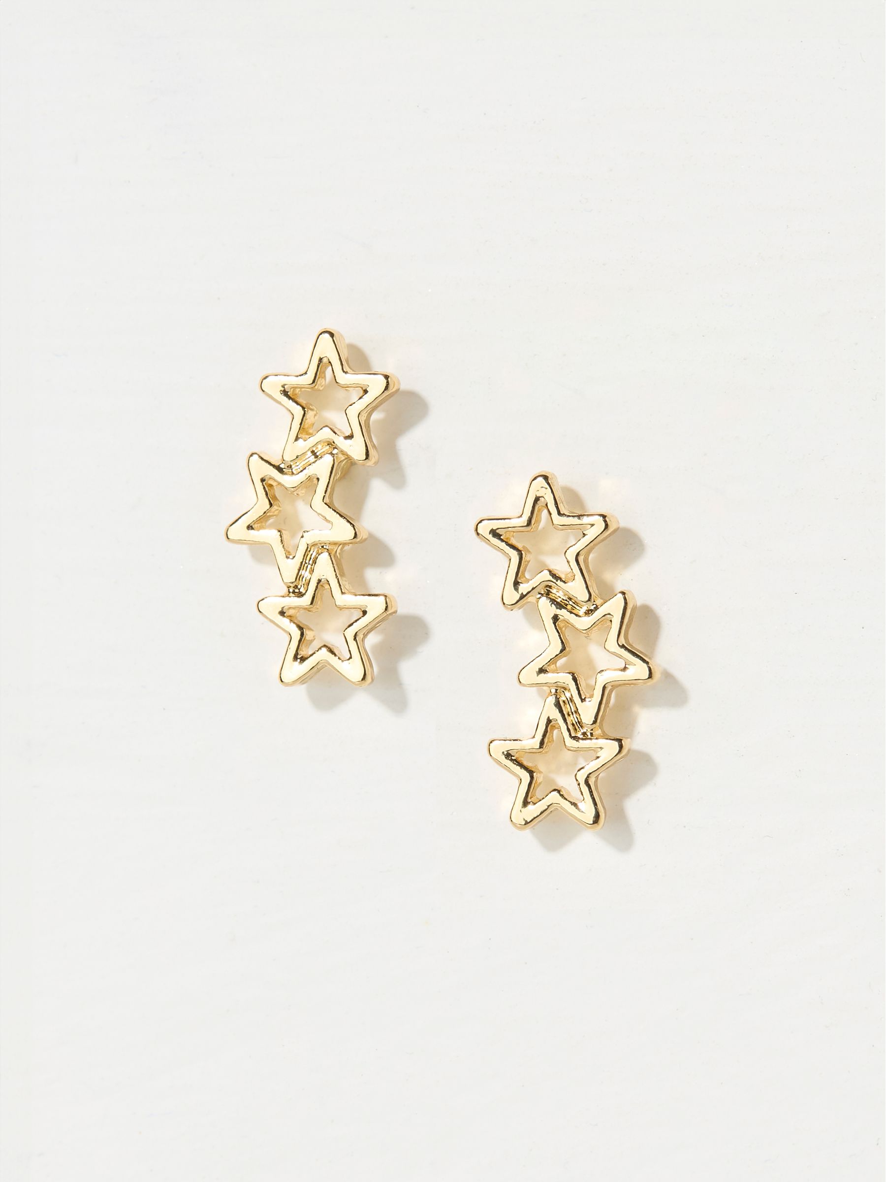 Gold Tone Star Crawler Earrings - Image 1 of 2