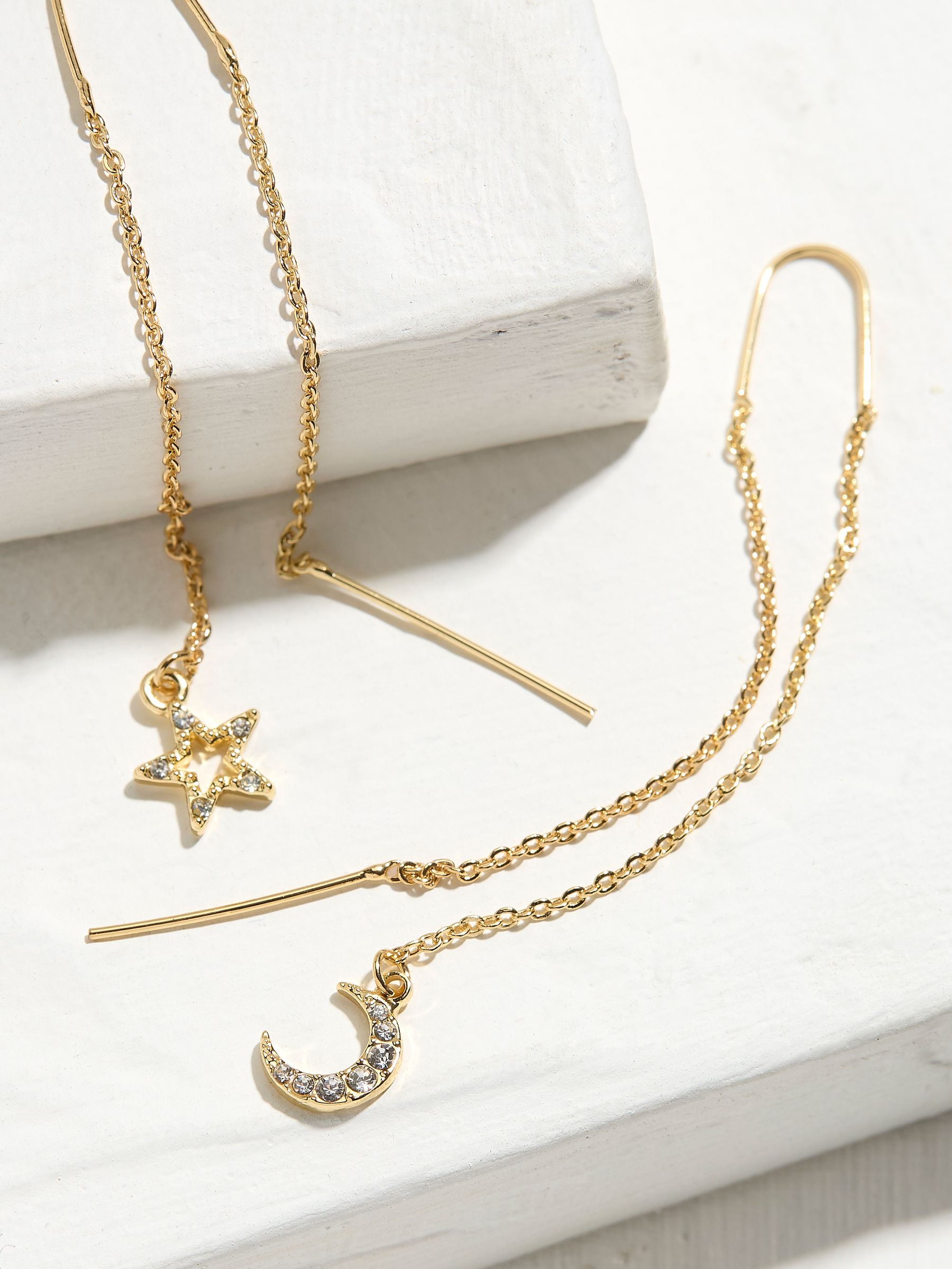Gold Tone Star Pull Through Earrings - Image 2 of 2