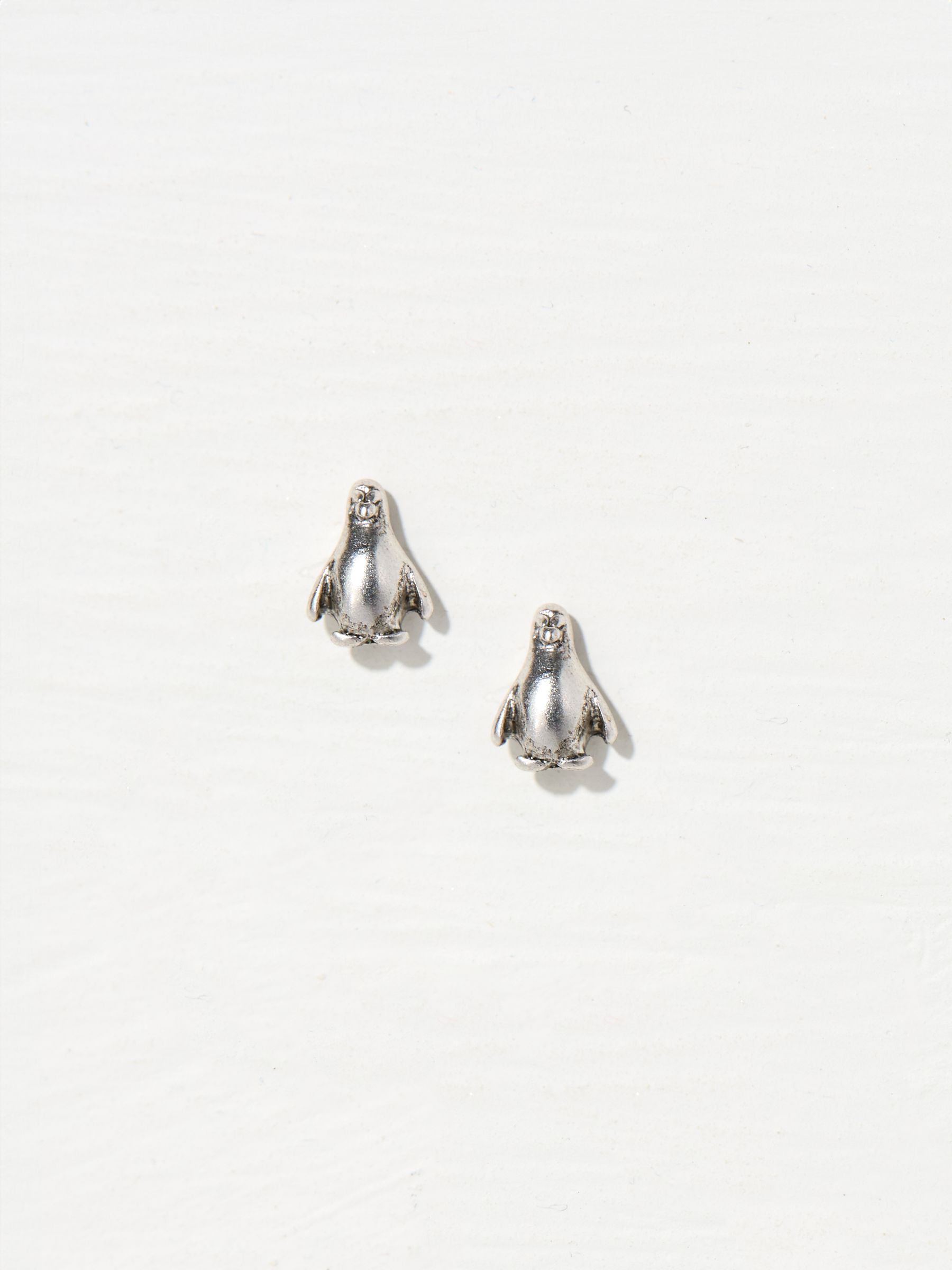 Silver Tone Penguin Stud Earrings - Image 2 of 2 Silver Tone Penguin Stud Earrings - Image 2 of 2