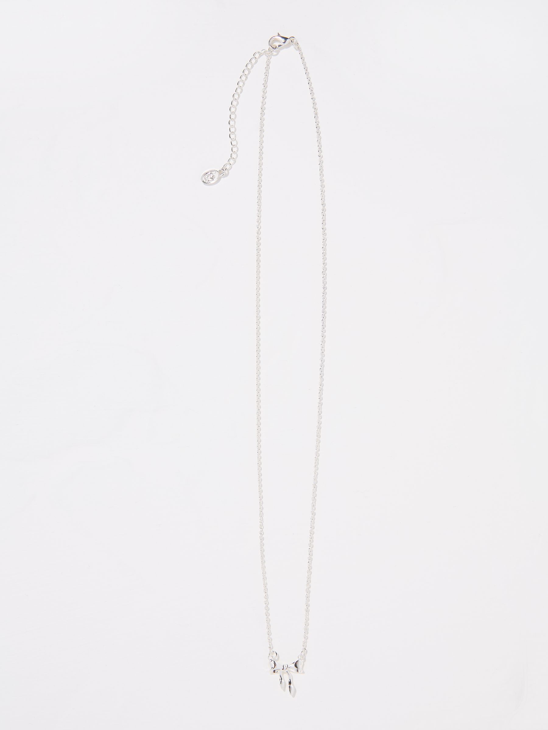 Silver Tone Bow Necklace - Image 1 of 2