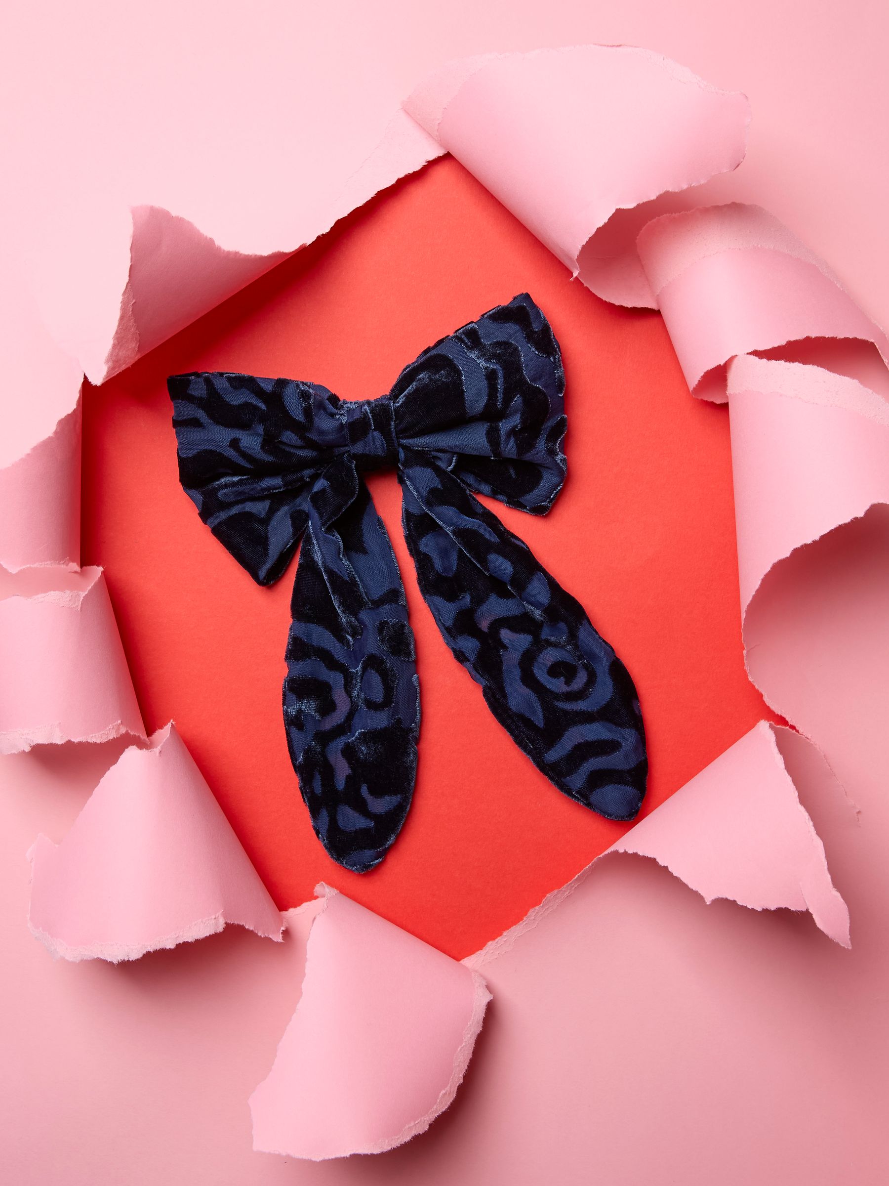 Navy Copper & Black Hair Bow - Image 3 of 3