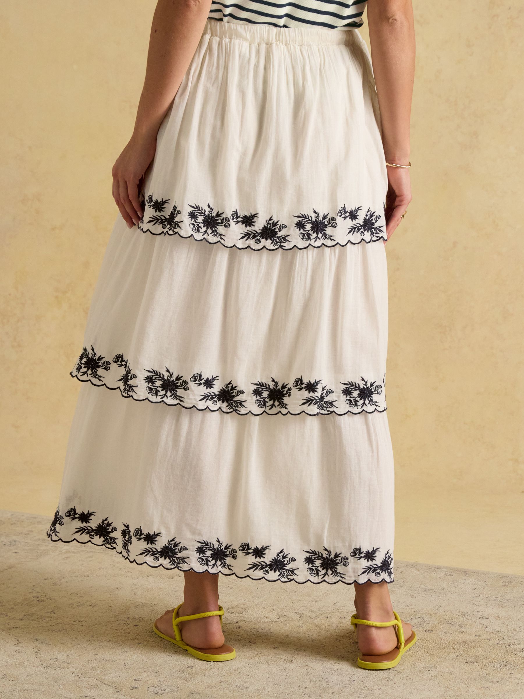 Tiered Cream Midi Skirt - Image 2 of 9