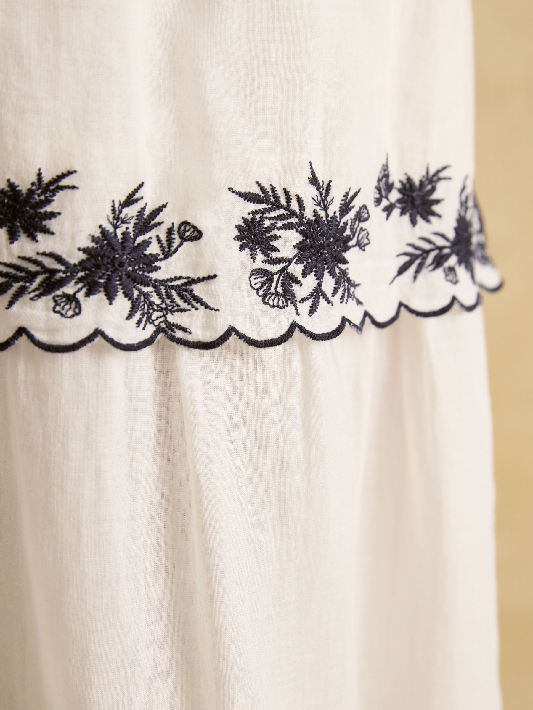 Tiered Cream Midi Skirt - Image 3 of 9