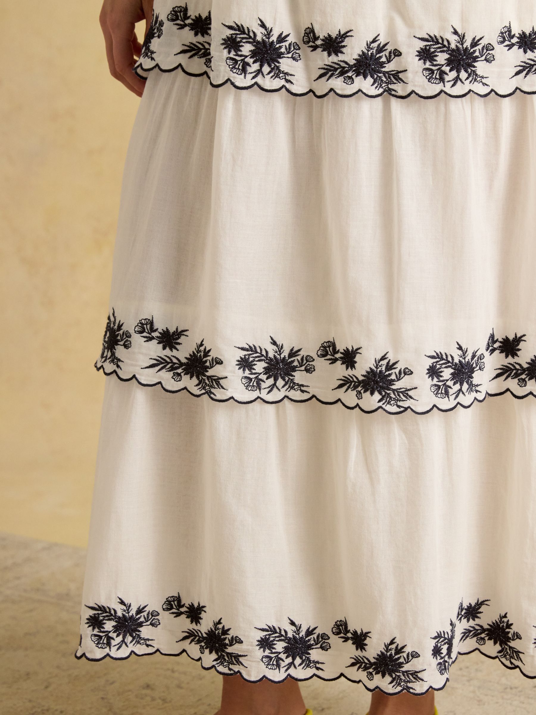 Tiered Cream Midi Skirt - Image 5 of 9