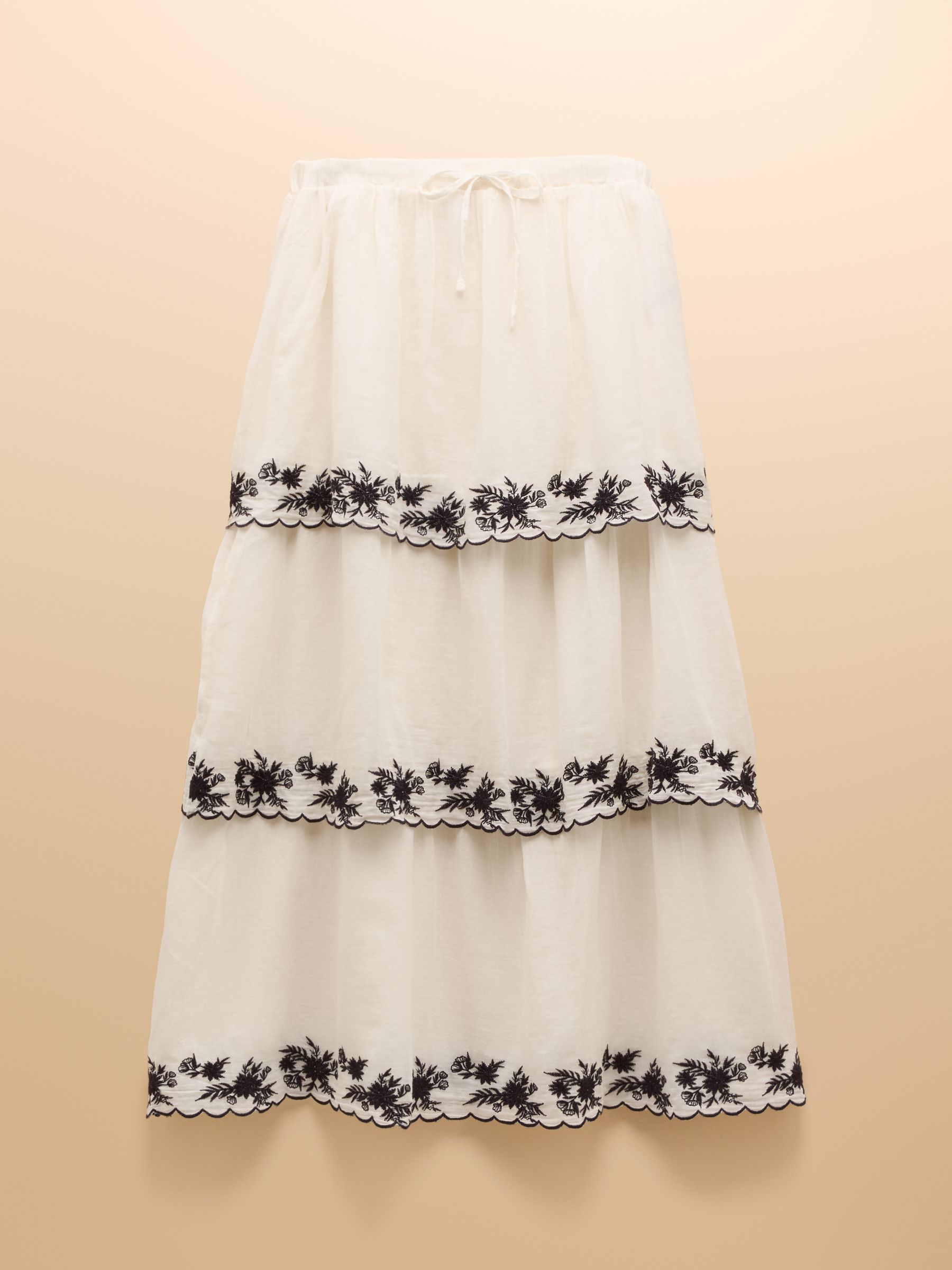 Tiered Cream Midi Skirt - Image 9 of 9