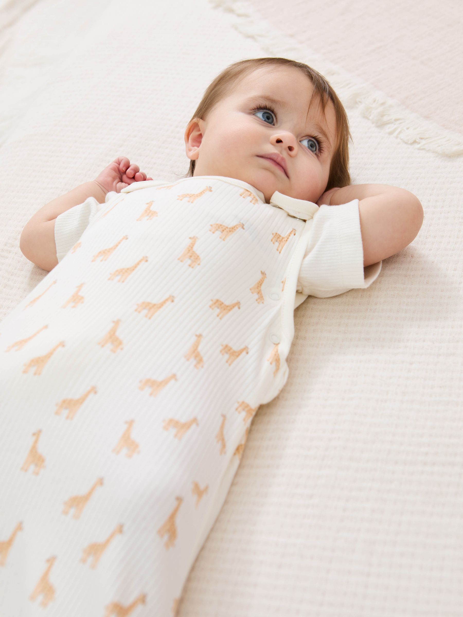 Cream Rib 1 Tog Baby Sleeping Bag - Image 4 of 5