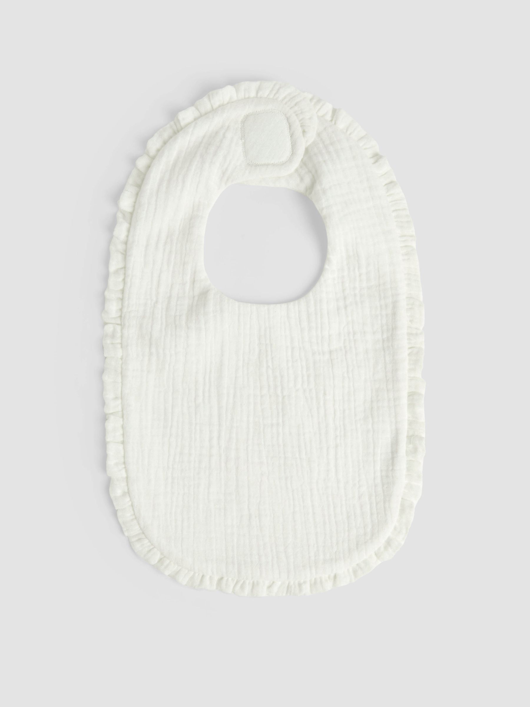 White Baby Muslin Frill Bib - Image 1 of 3