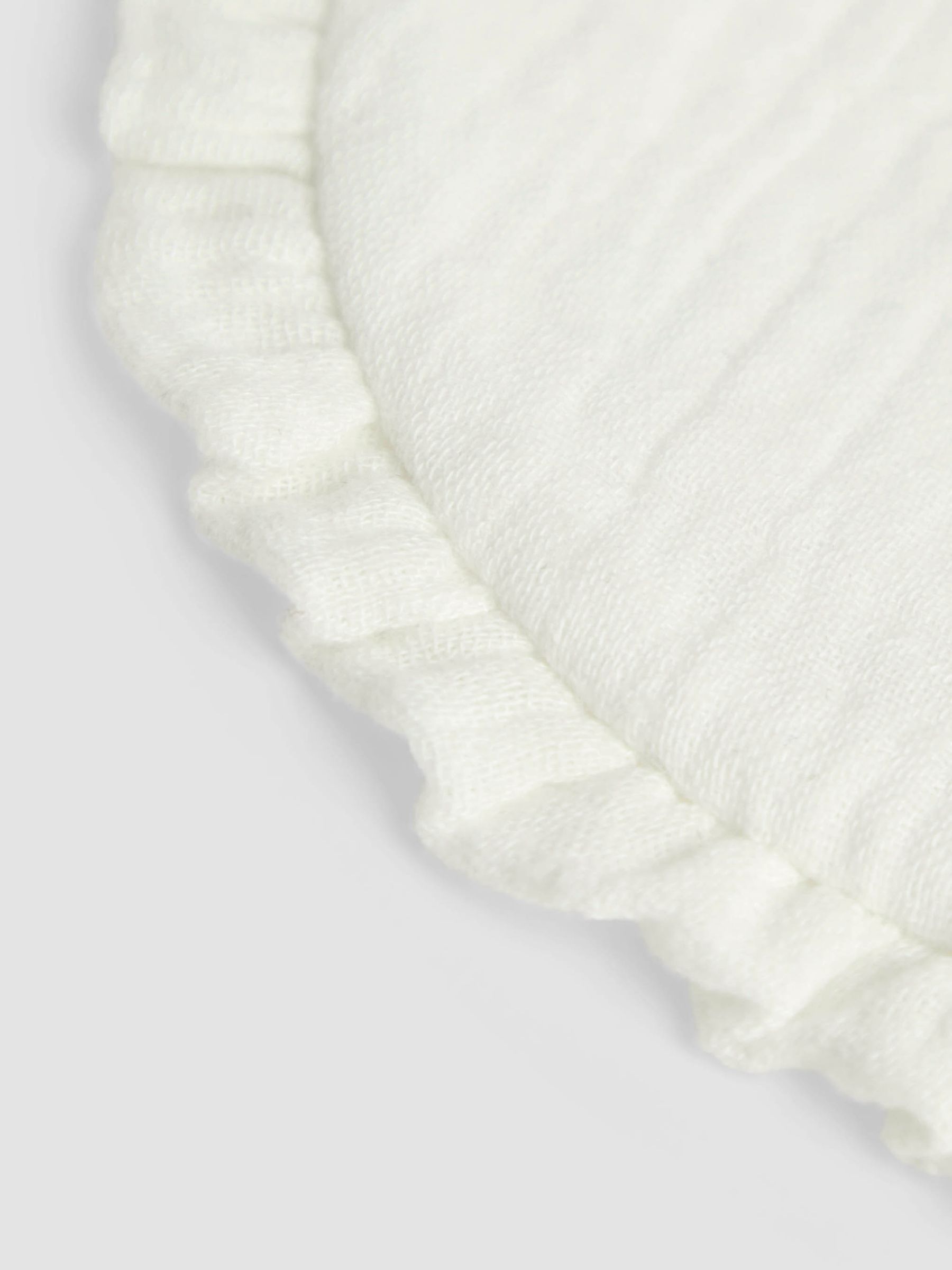 White Baby Muslin Frill Bib - Image 2 of 3
