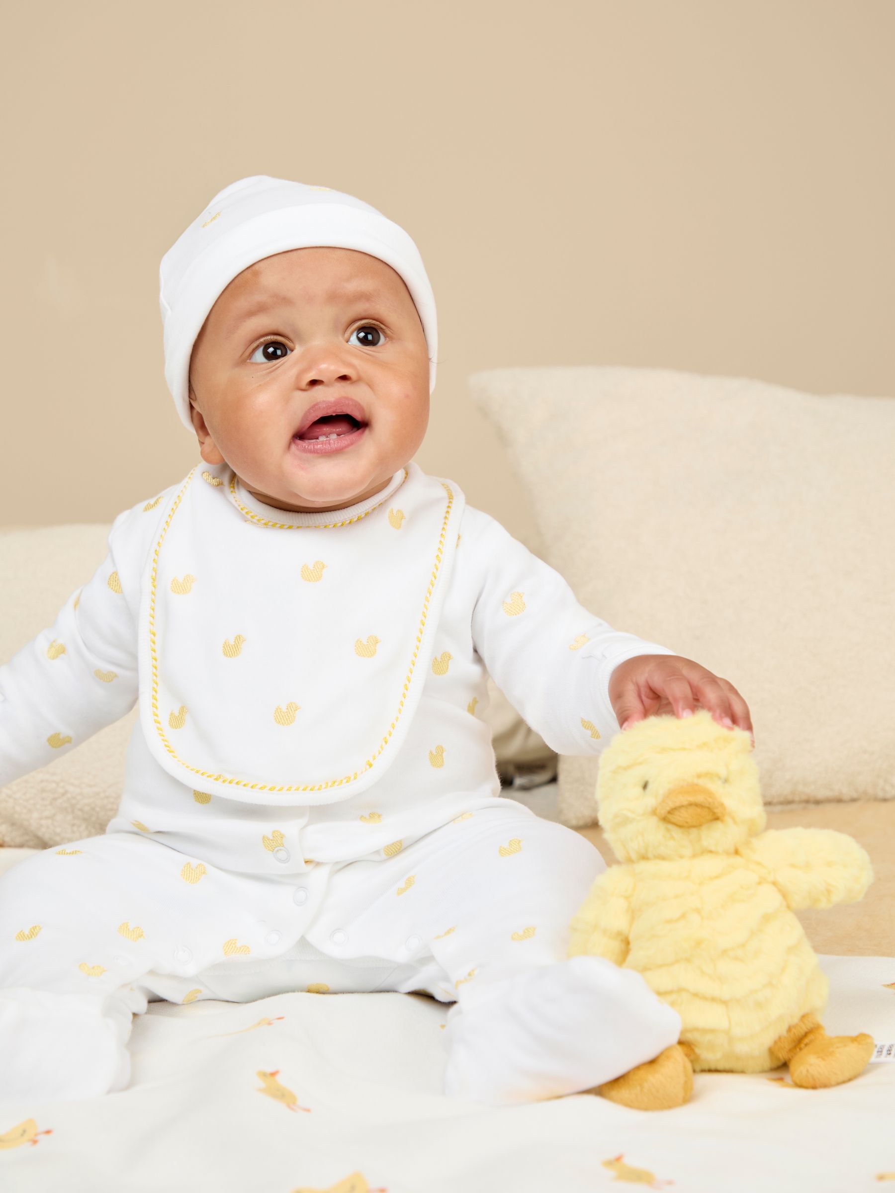White Duck Embroidered Baby Hat - Image 3 of 4
