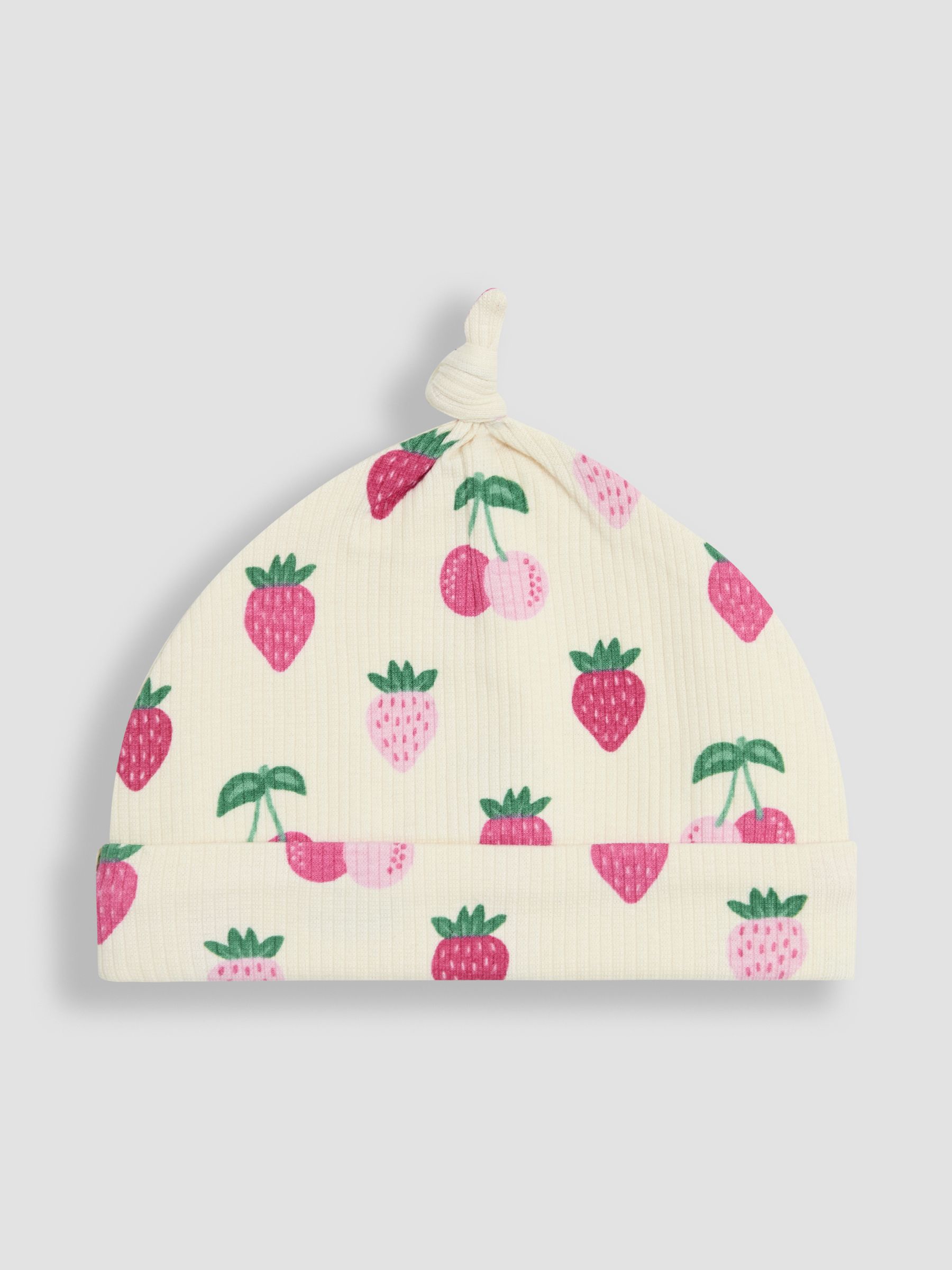 Cream Cotton Print Baby Hat - Image 2 of 3