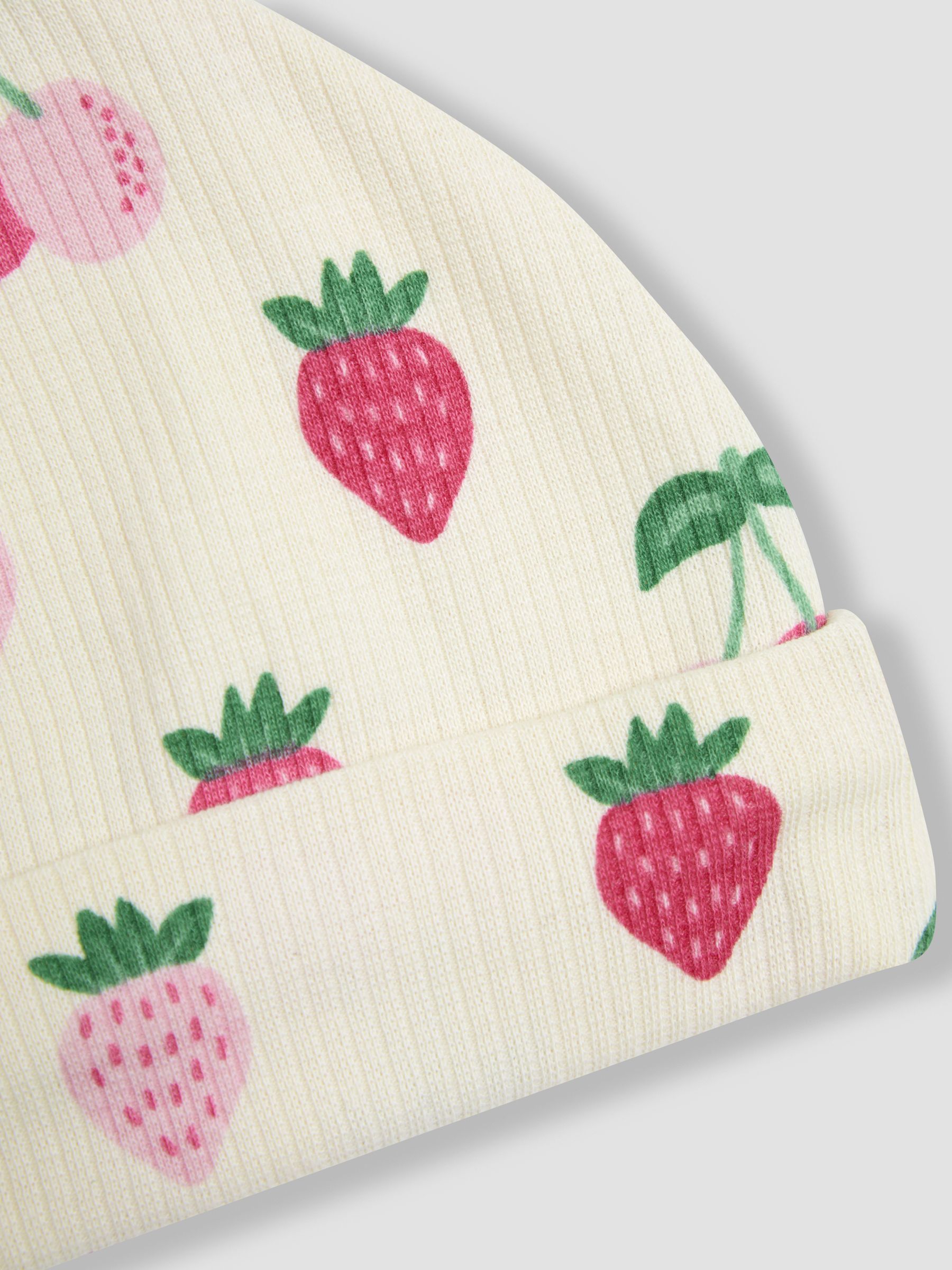 Cream Cotton Print Baby Hat - Image 3 of 3