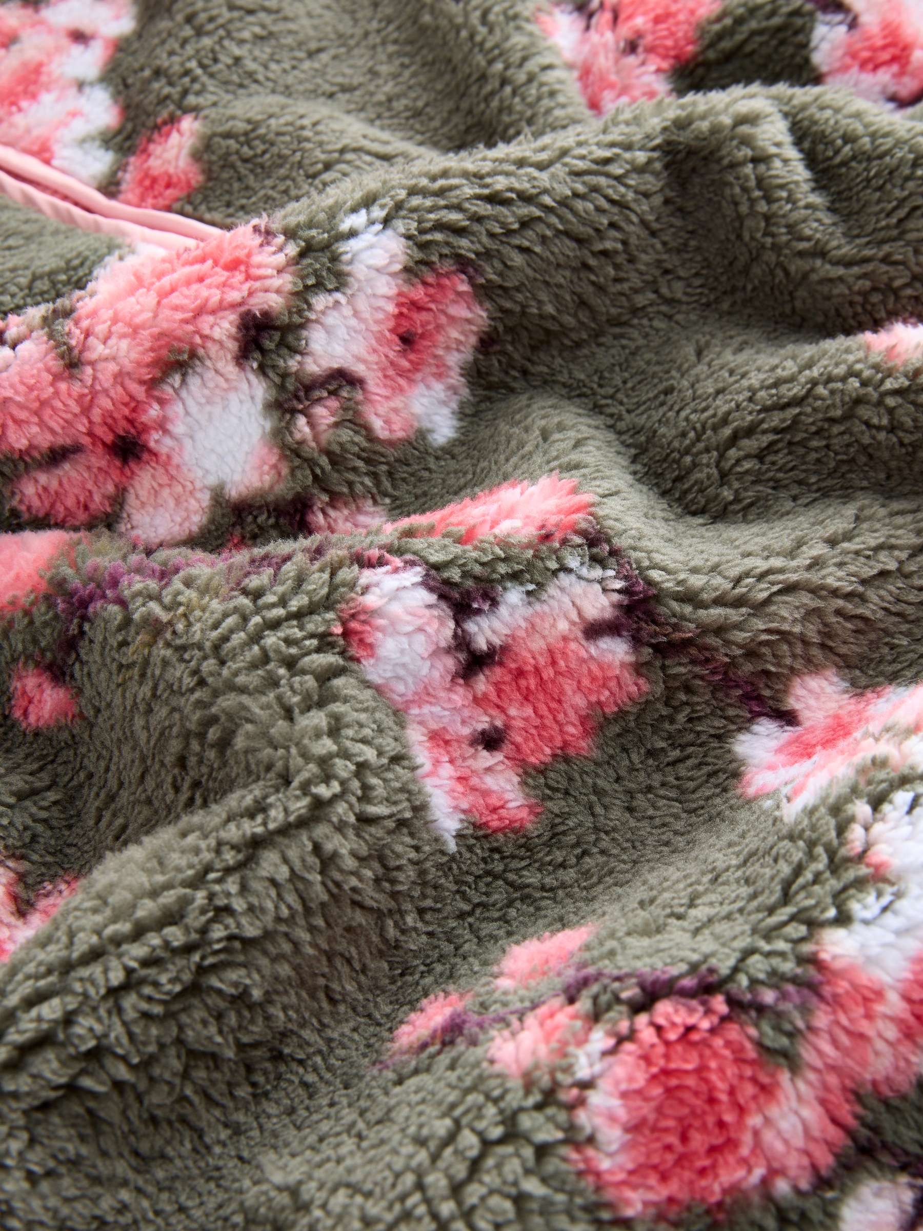 Green Cherry Blossom Borg Fleece - Image 9 of 9