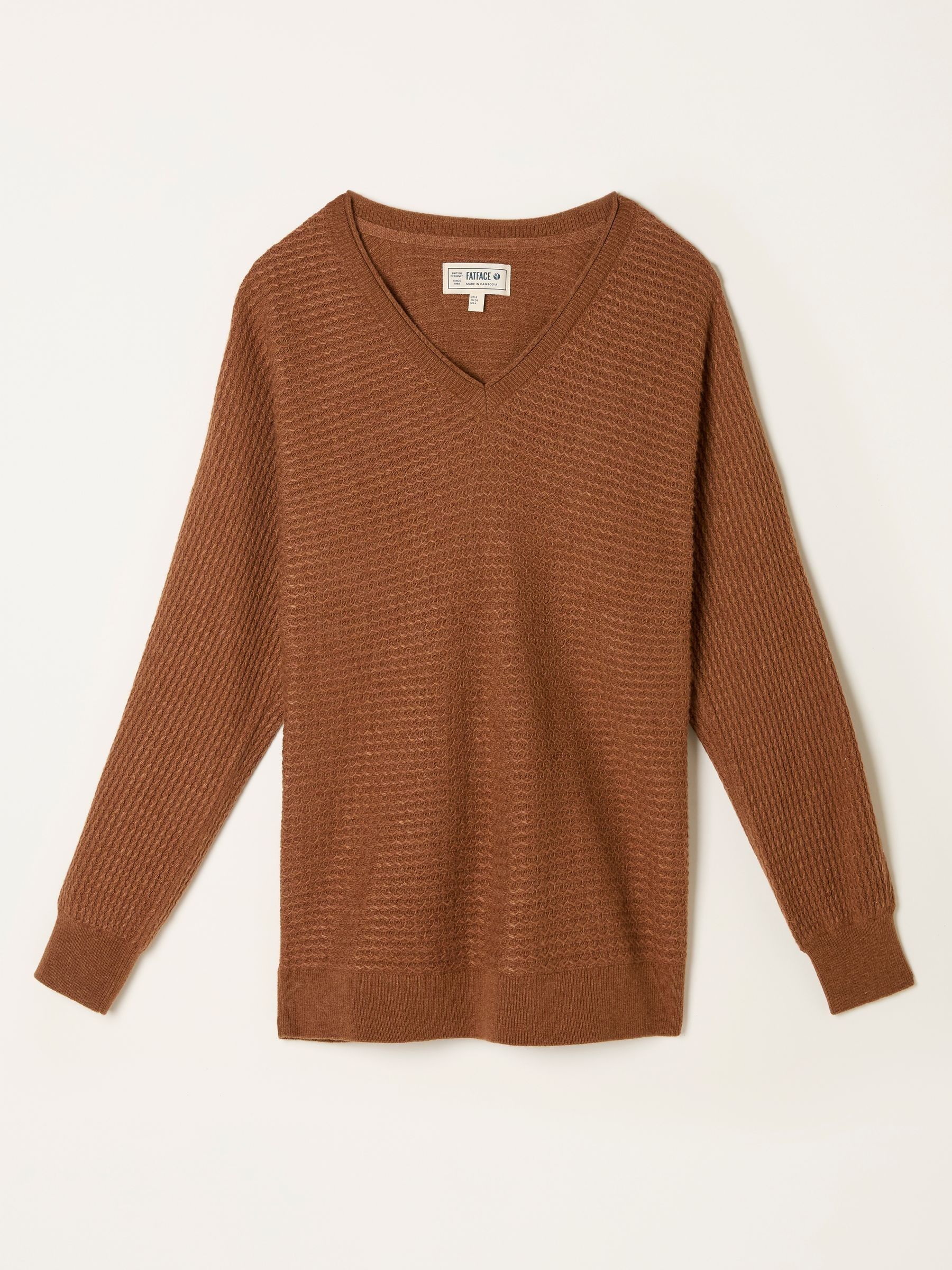 Bella Tan Brown Batwing Knitted Jumper - Image 7 of 7