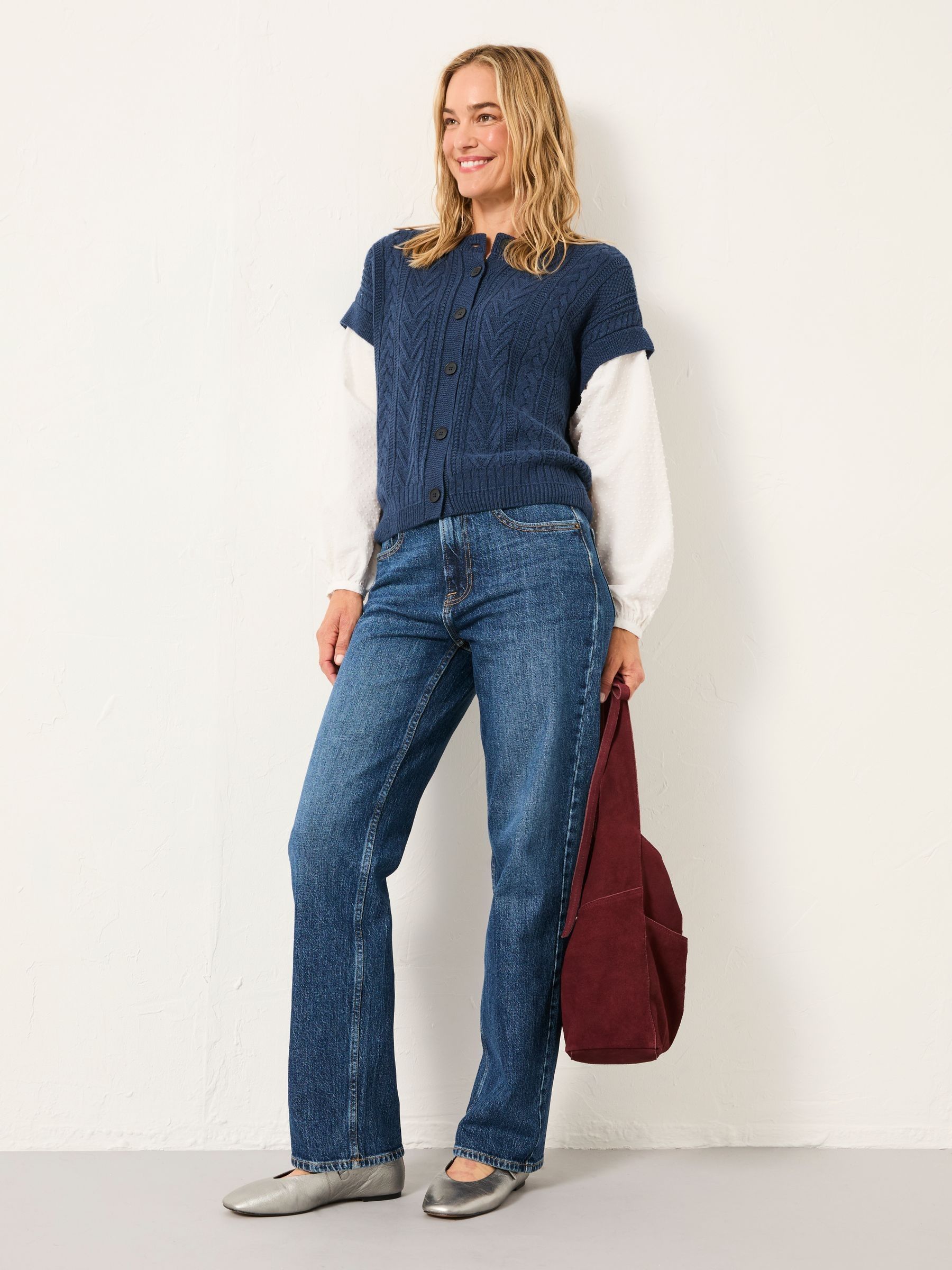 Odette Navy Button Front 2 in 1 - Image 3 of 6